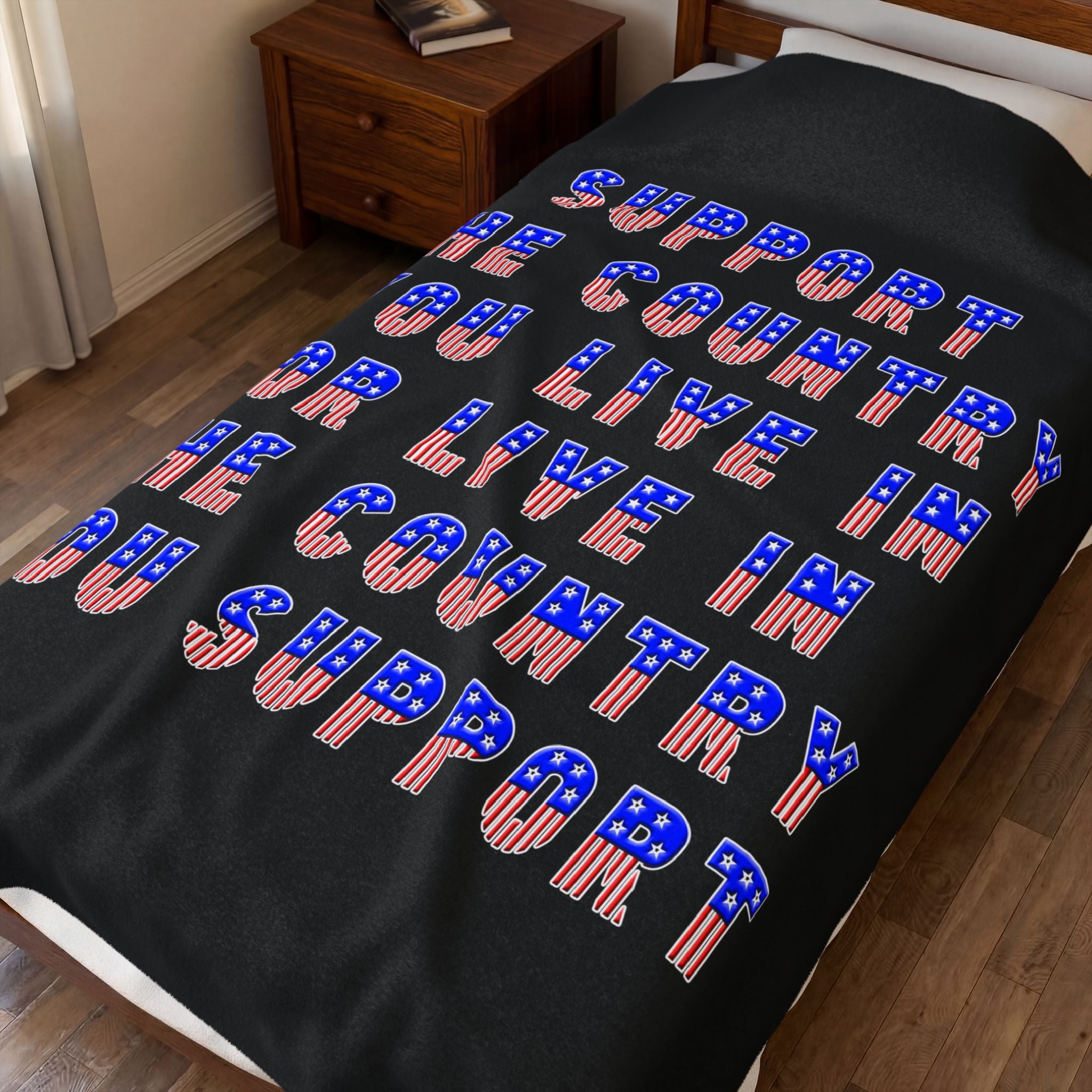 Support the Country / Velveteen Plush Blanket