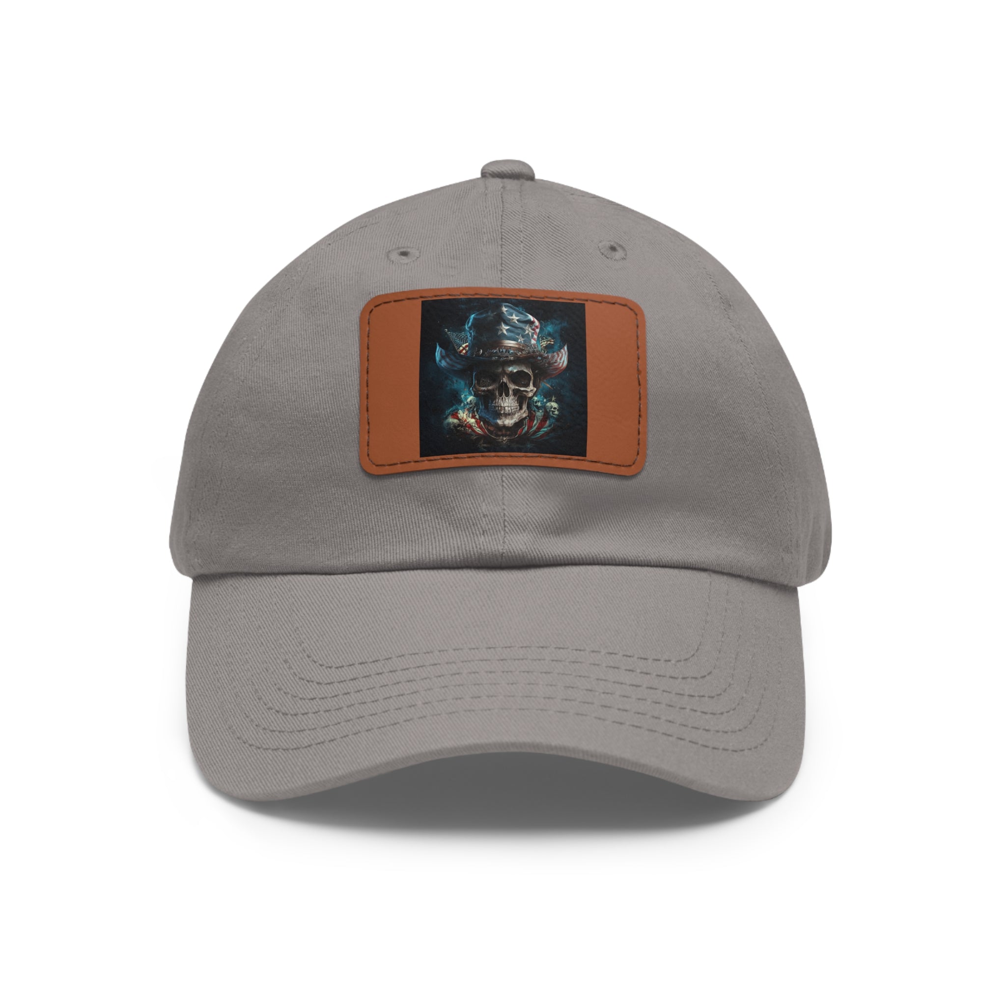Skull Cowboy / Leather Patch Hat