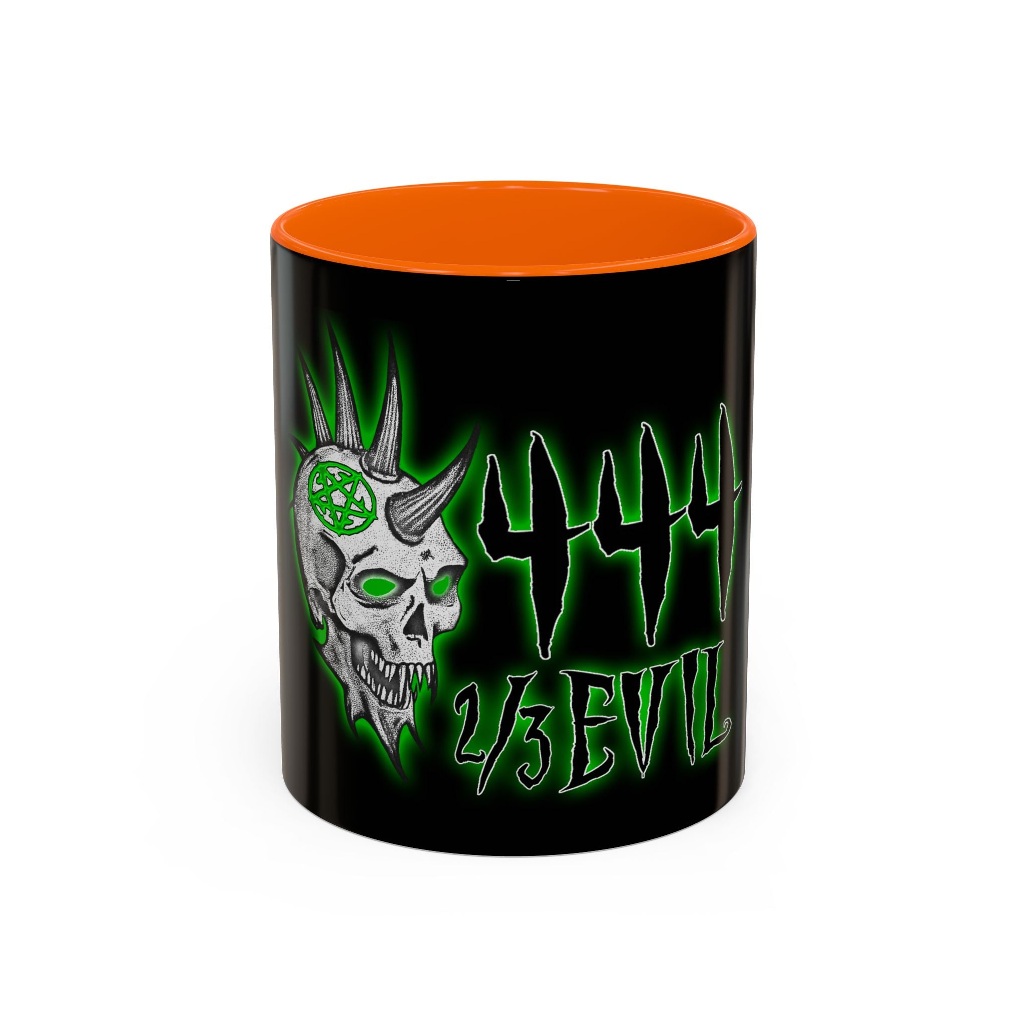 2/3 Evil Punk Skull / Accent Coffee Mug 11/15oz