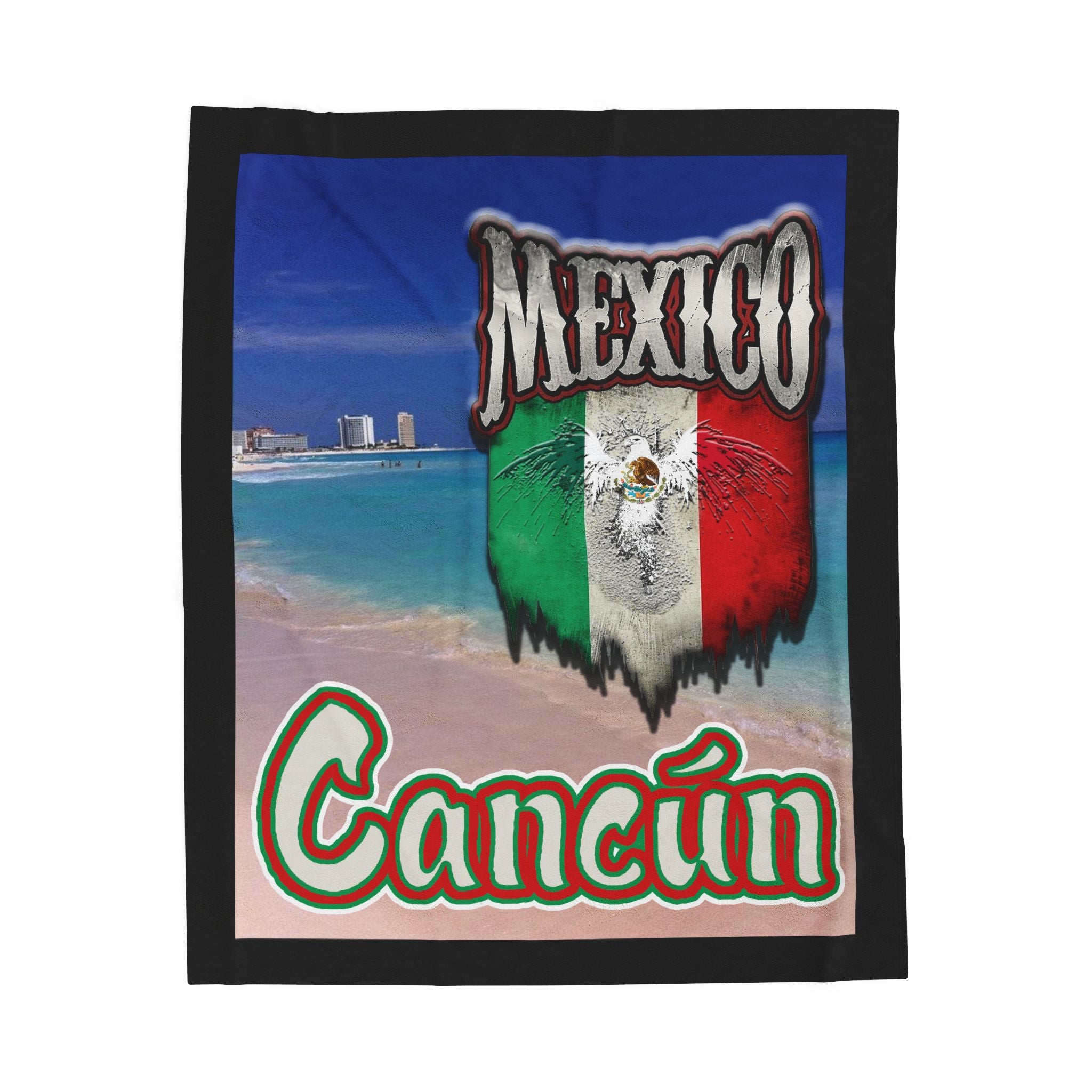 Cancún Mexico Beach / Velveteen Plush Blanket