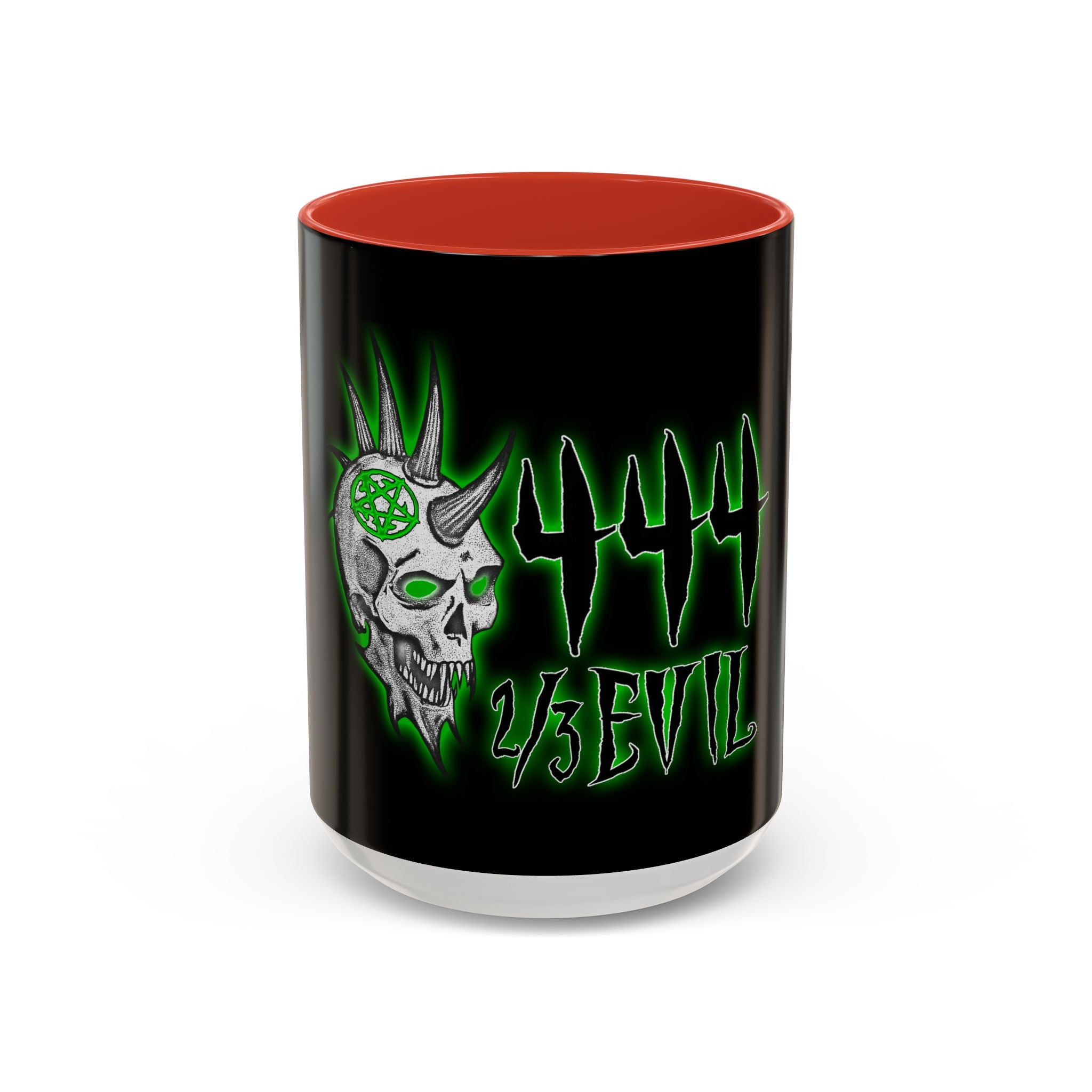 2/3 Evil Punk Skull / Accent Coffee Mug 11/15oz