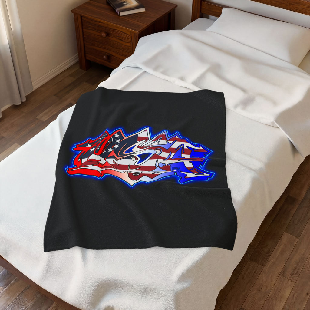 USA Graffiti / Velveteen Plush Blanket