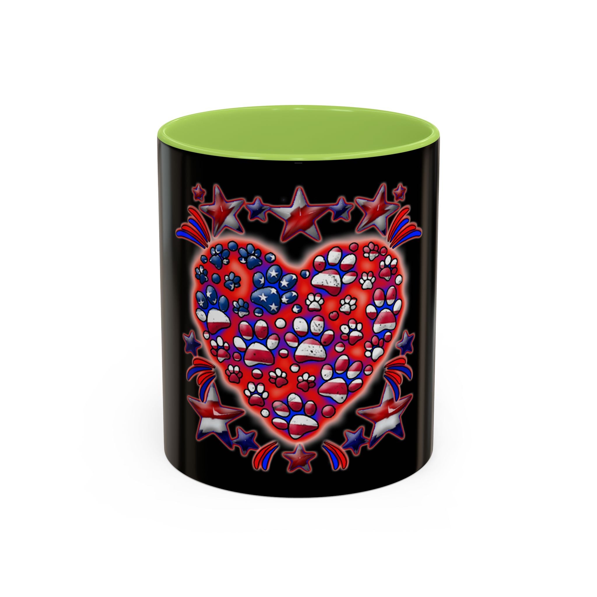 Patriotic Dog Heart / Accent Coffee Mug 11/15oz