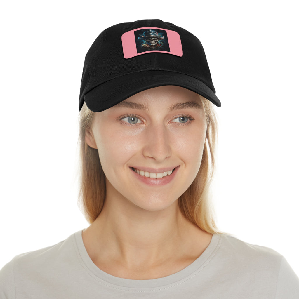 Skull Cowboy / Leather Patch Hat