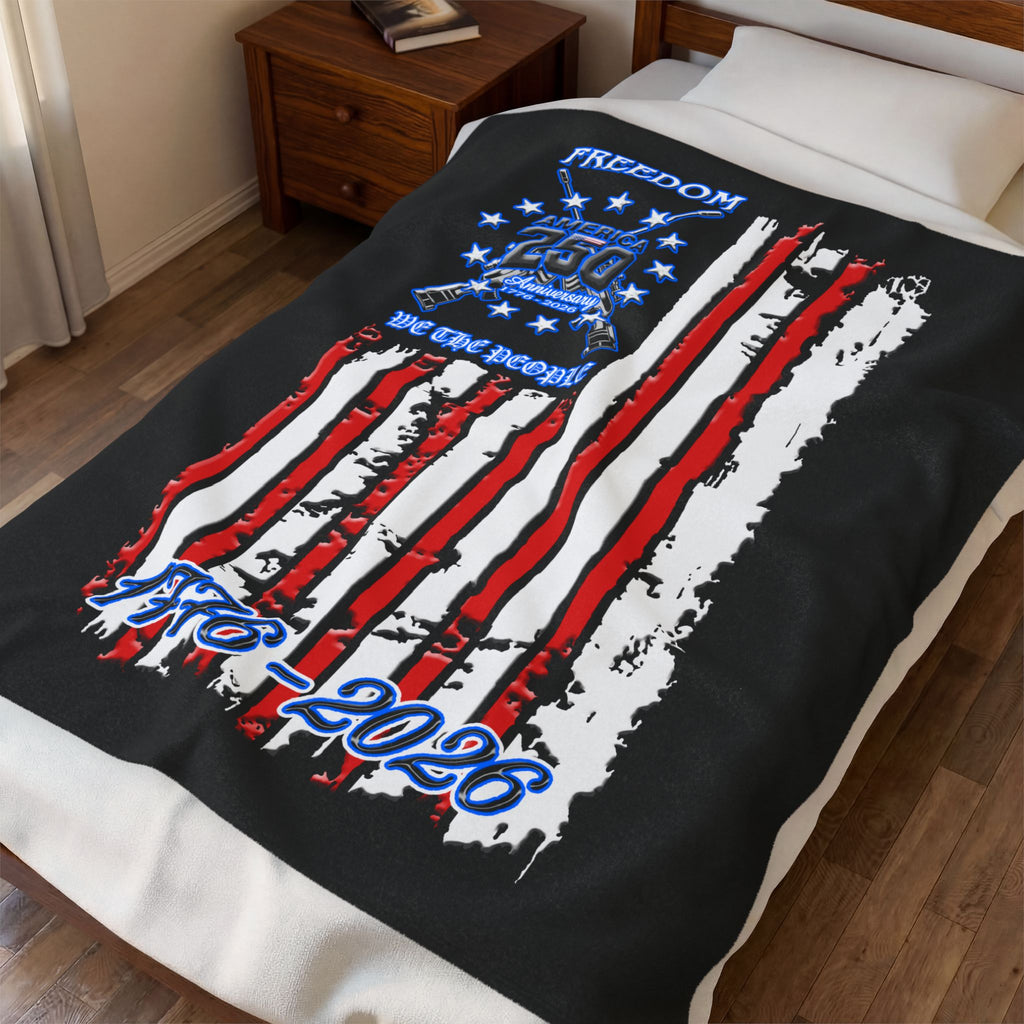 250th Anniversary Flag / Velveteen Plush Blanket