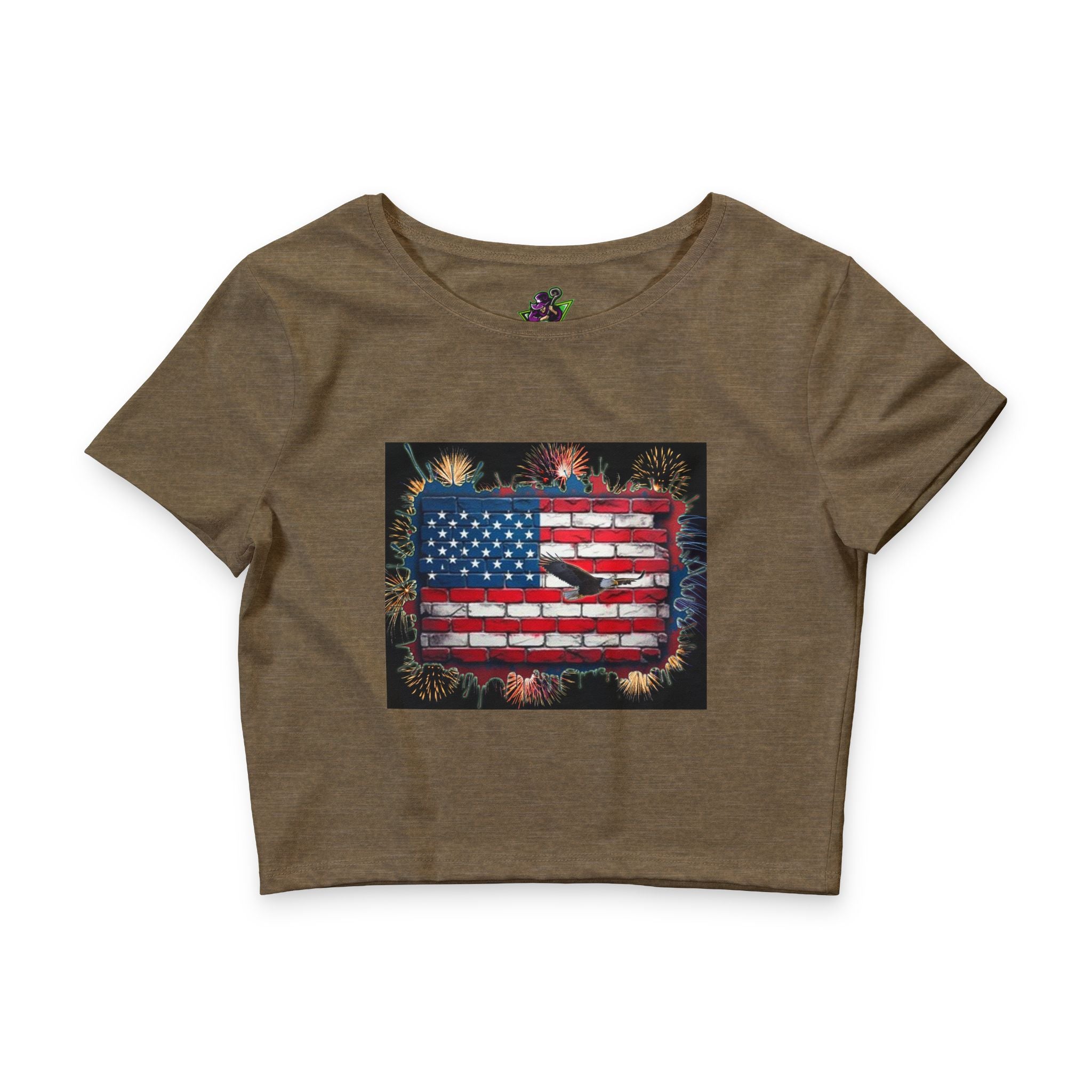 American Brick Flag Fireworks / Crop Tee