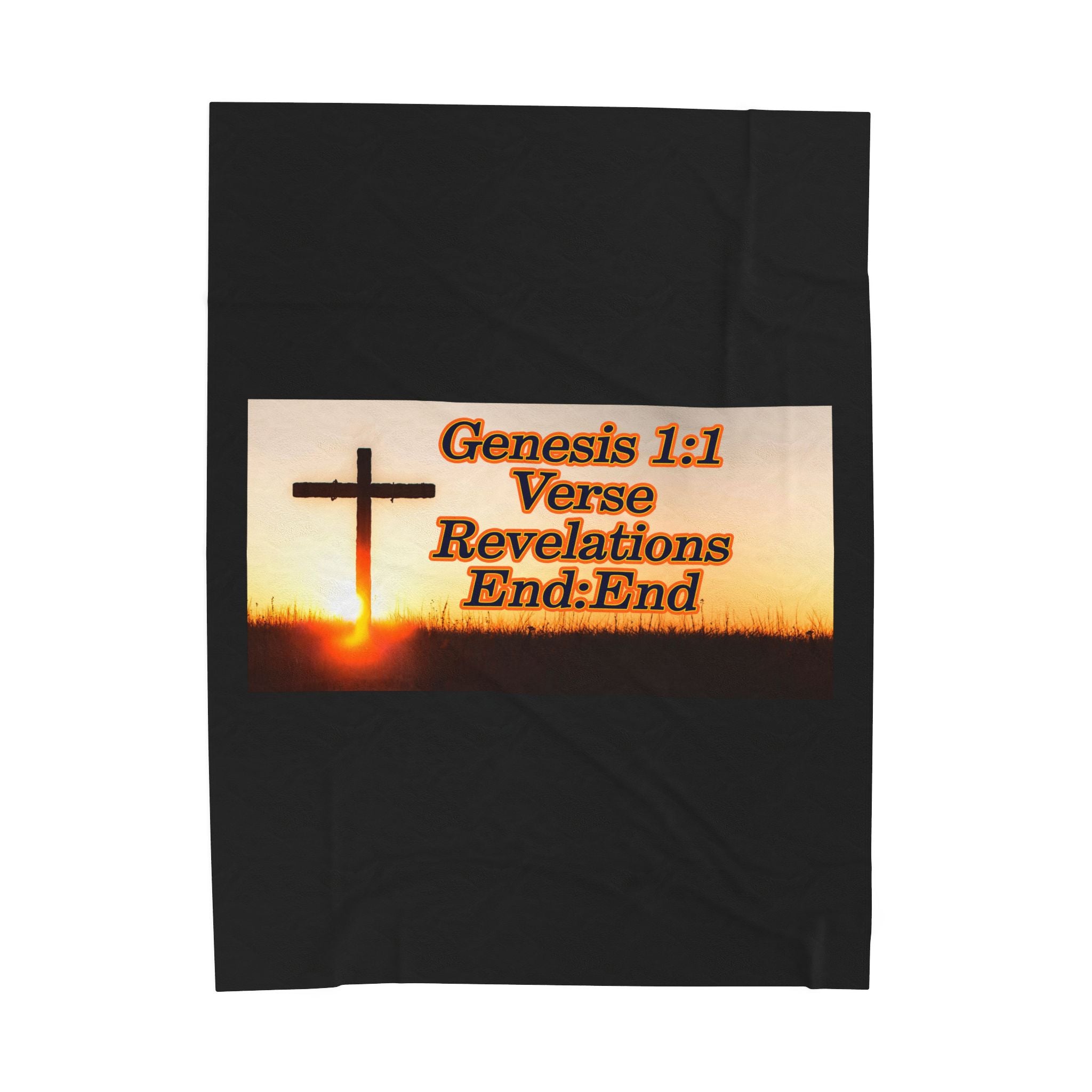 Genesis 1:1 / Revelations End:End / Velveteen Plush Blanket