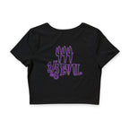 2/3 Evil Gothic Purple Script / Crop Tee