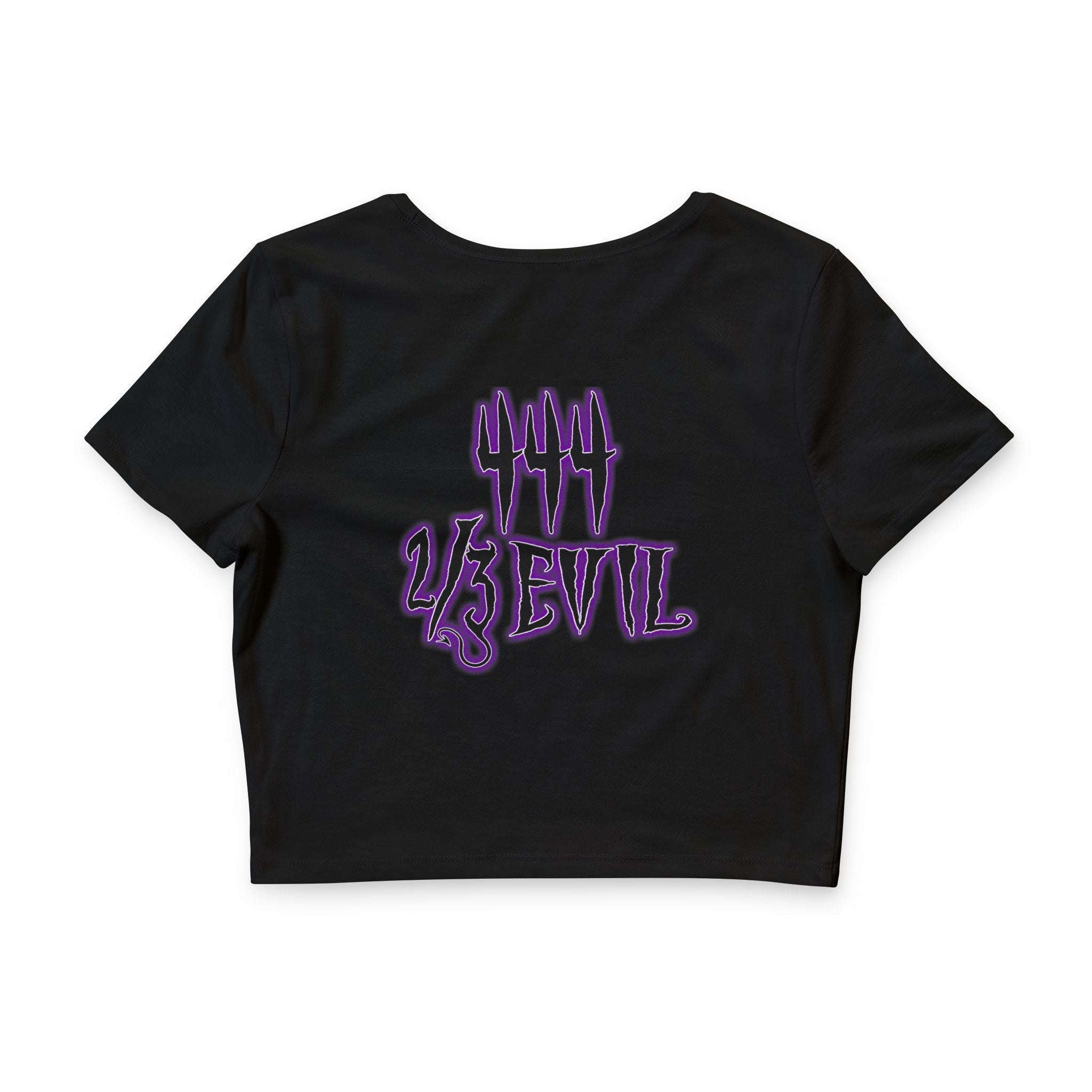 2/3 Evil Gothic Purple Script / Crop Tee