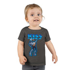 Toddler T-Shirt - KISS Band Graphic Tee (Blue Retro Rock Guitar Design)