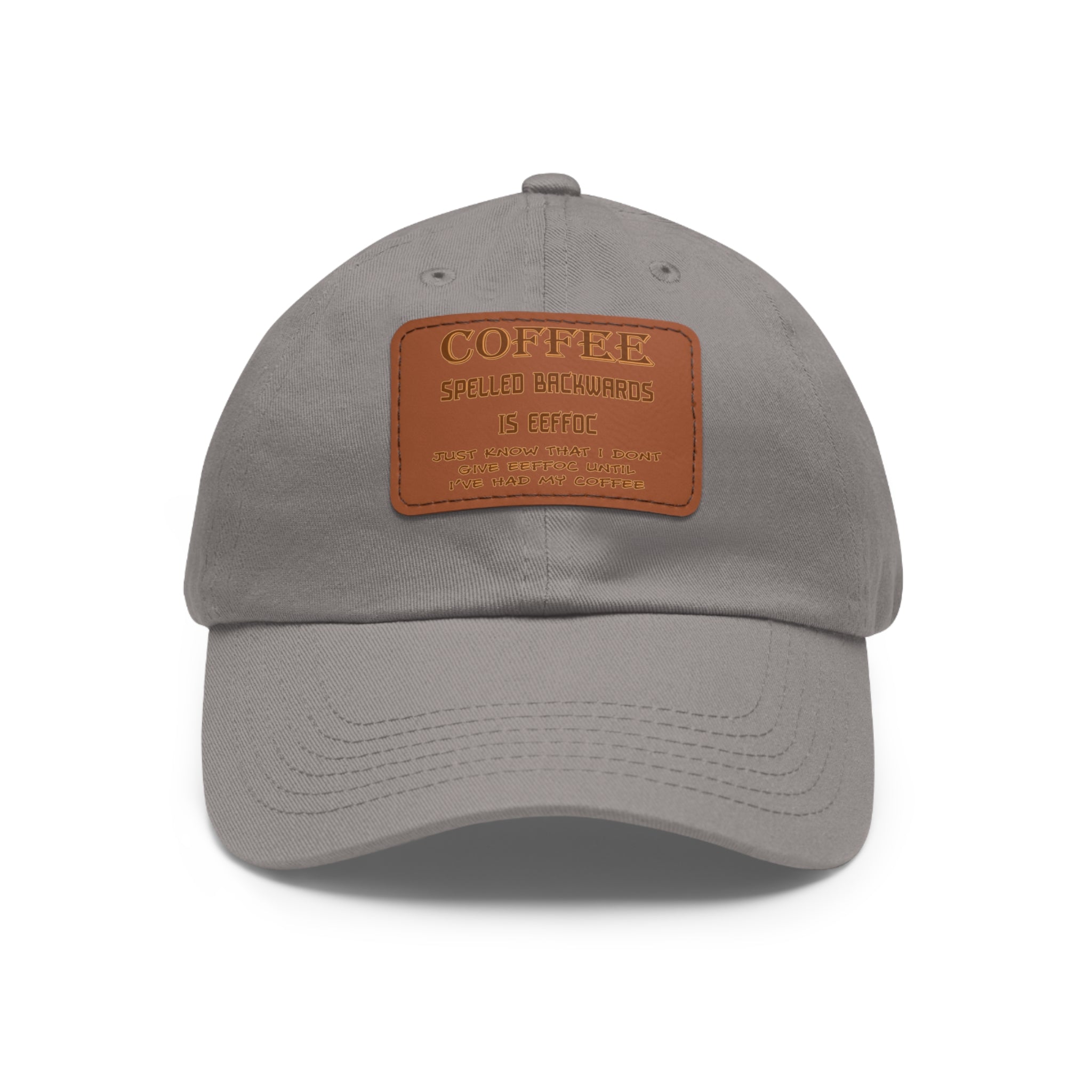 Coffee Spelled Backwards Is EEFFOC/ Leather Patch
