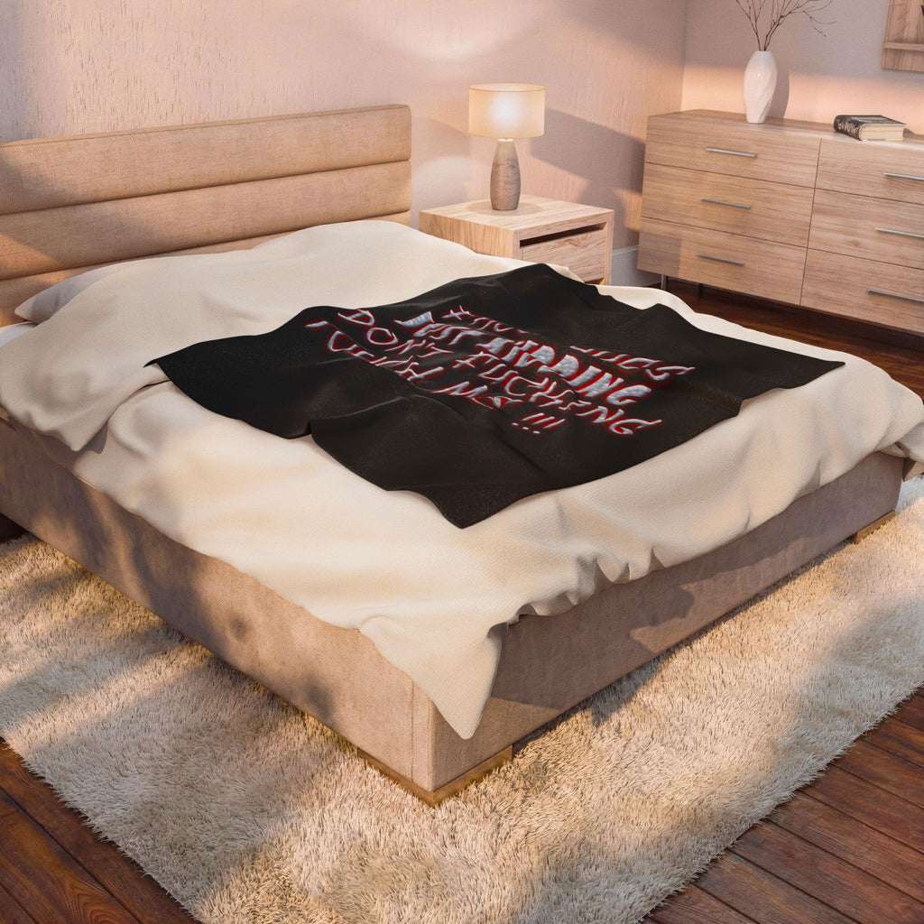 Free Hugs Just Kidding / Velveteen Plush Blanket