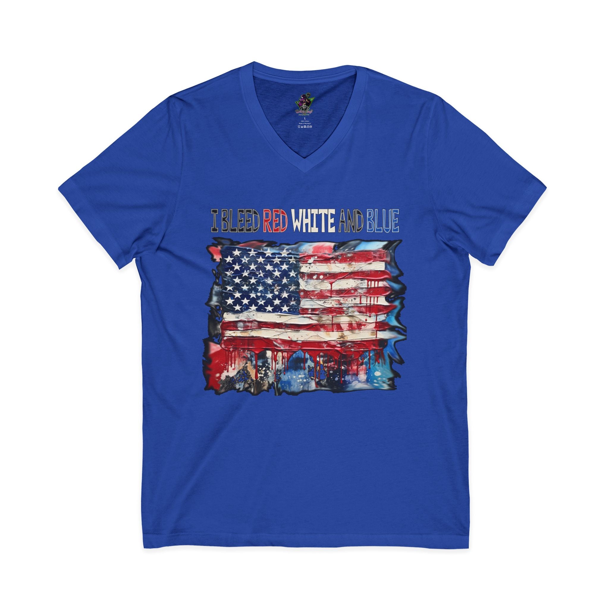 Bleed Red White & Blue / V‑Neck Tee