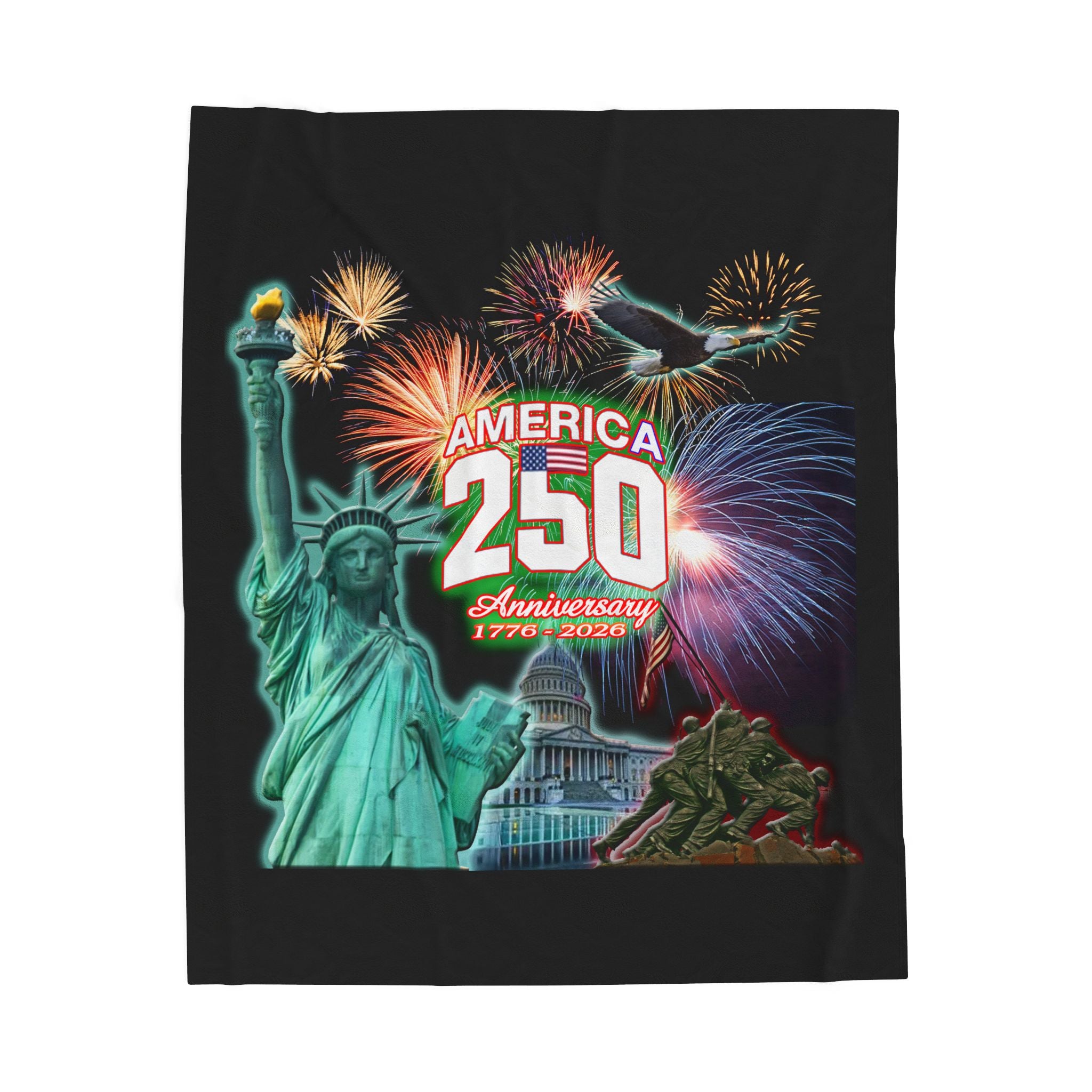Statue of Liberty 250th / Velveteen Plush Blanket