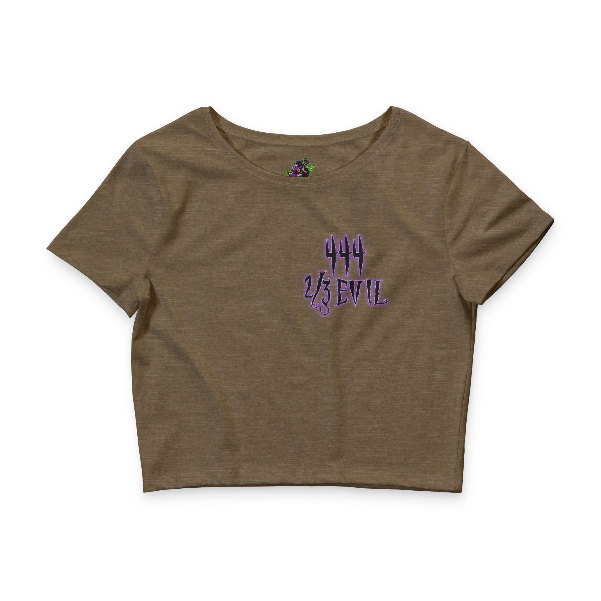 2/3 Evil Gothic Purple Script / Crop Tee