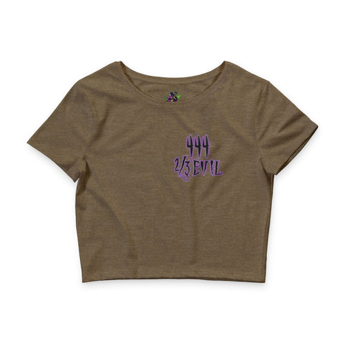 2/3 Evil Gothic Purple Script / Crop Tee
