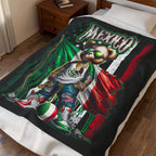 Mexico Teddy Bear / Velveteen Plush Blanket