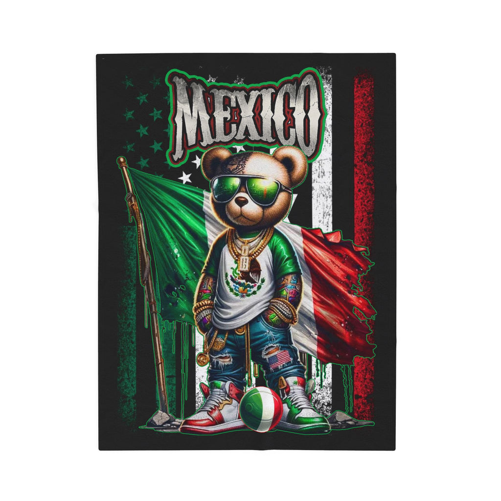 Mexico Teddy Bear /  Velveteen Plush Blanket