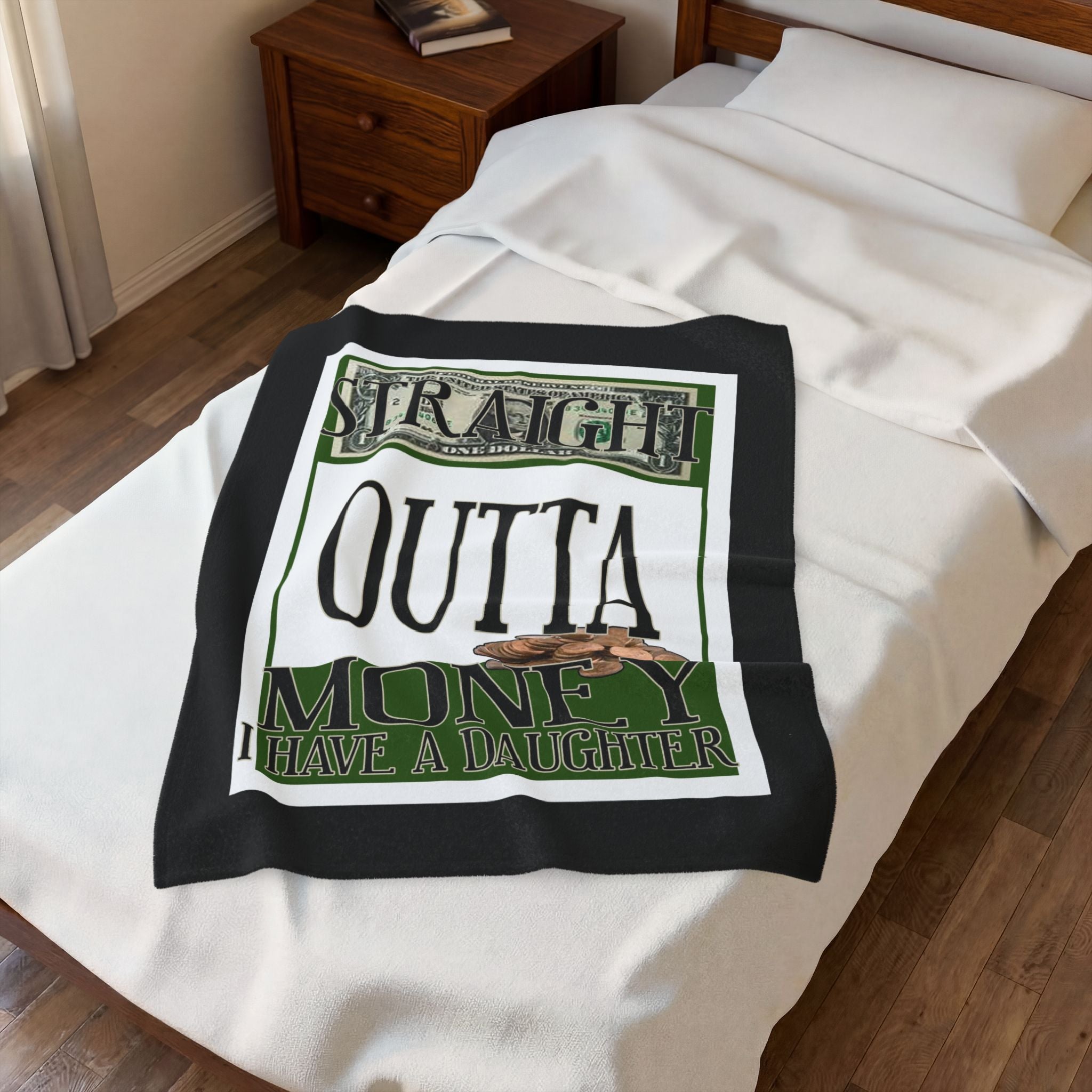 Straight Outta Money / Velveteen Plush Blanket