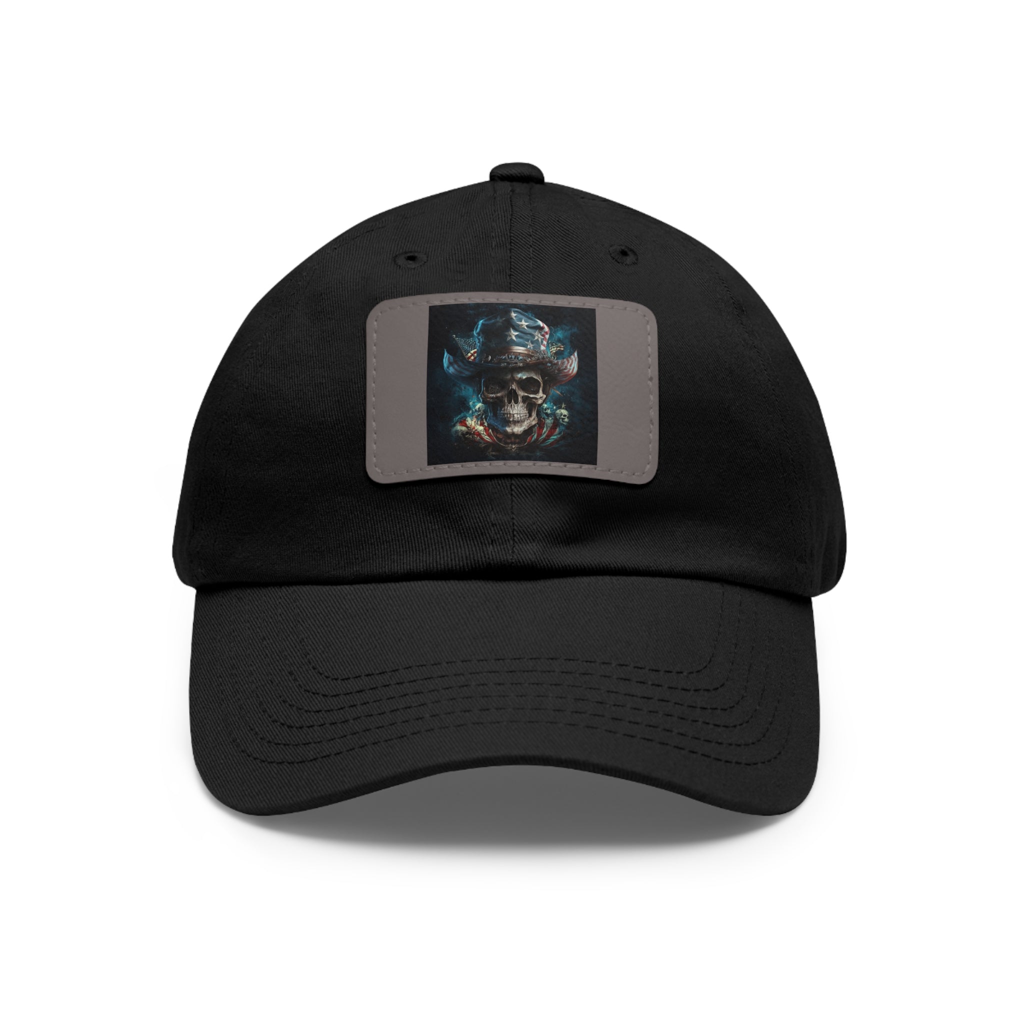 Skull Cowboy / Leather Patch Hat
