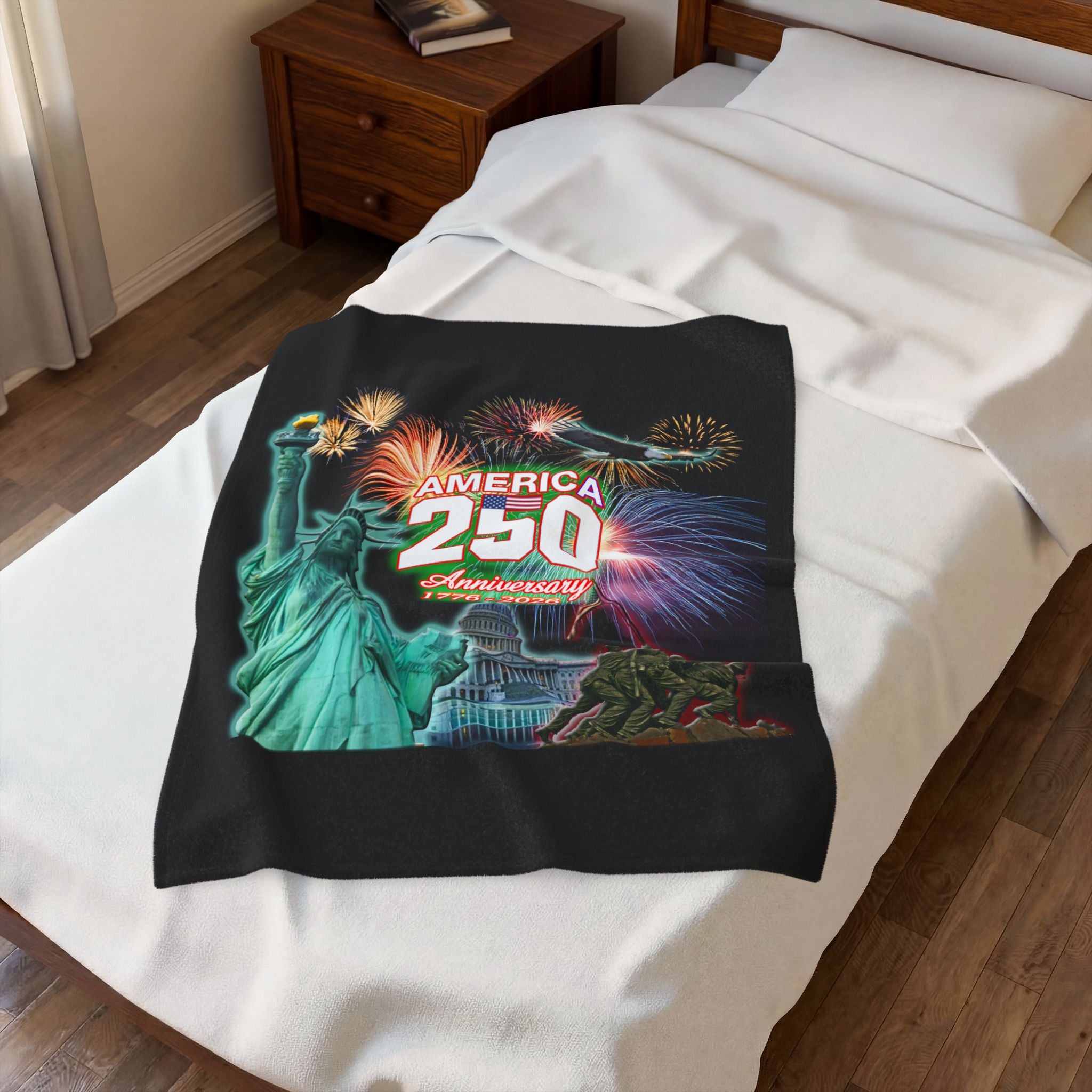 Statue of Liberty 250th / Velveteen Plush Blanket