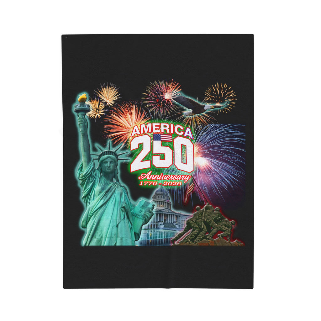 Statue of Liberty 250th / Velveteen Plush Blanket