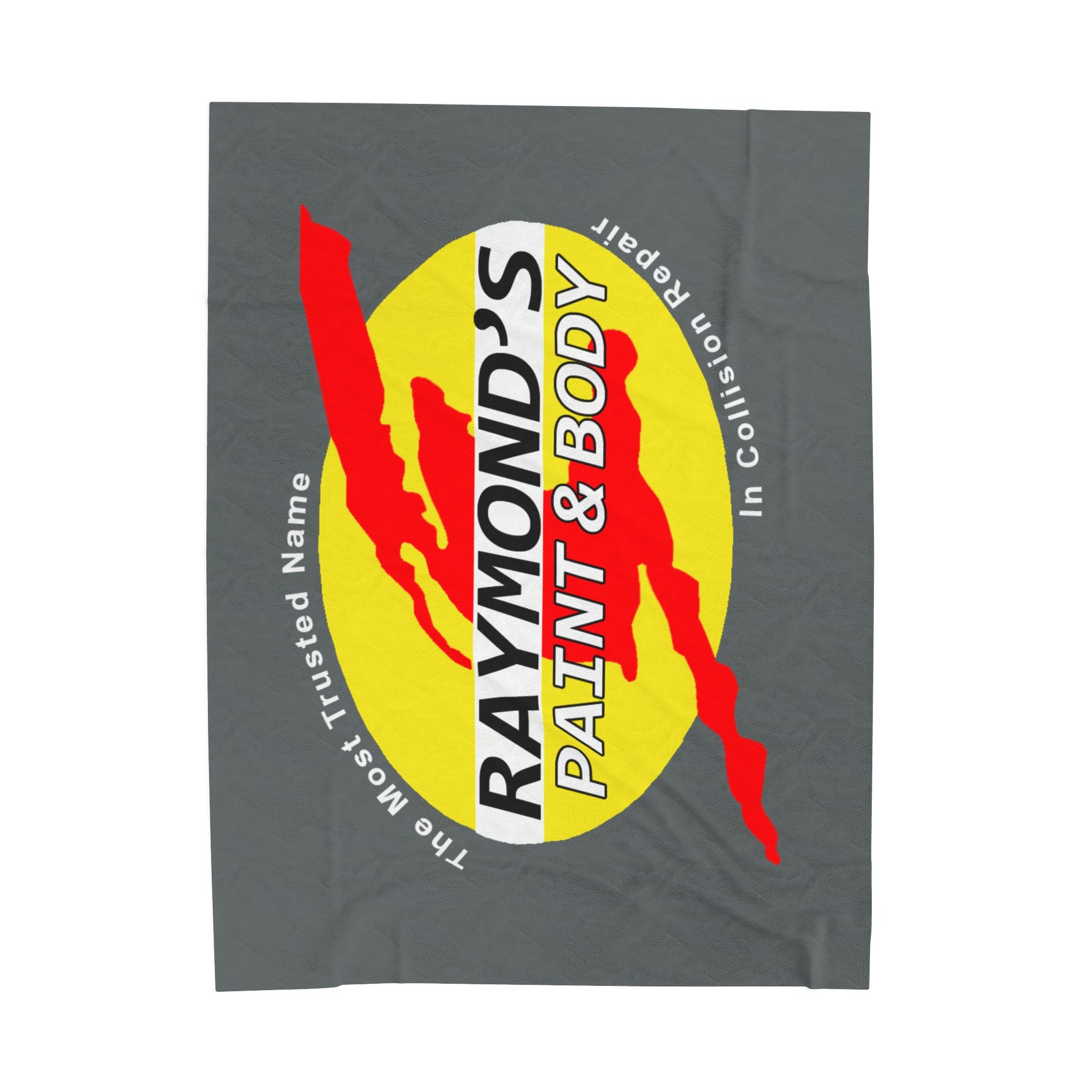 Raymond's Paint & Body Logo / Velveteen Plush Blanket