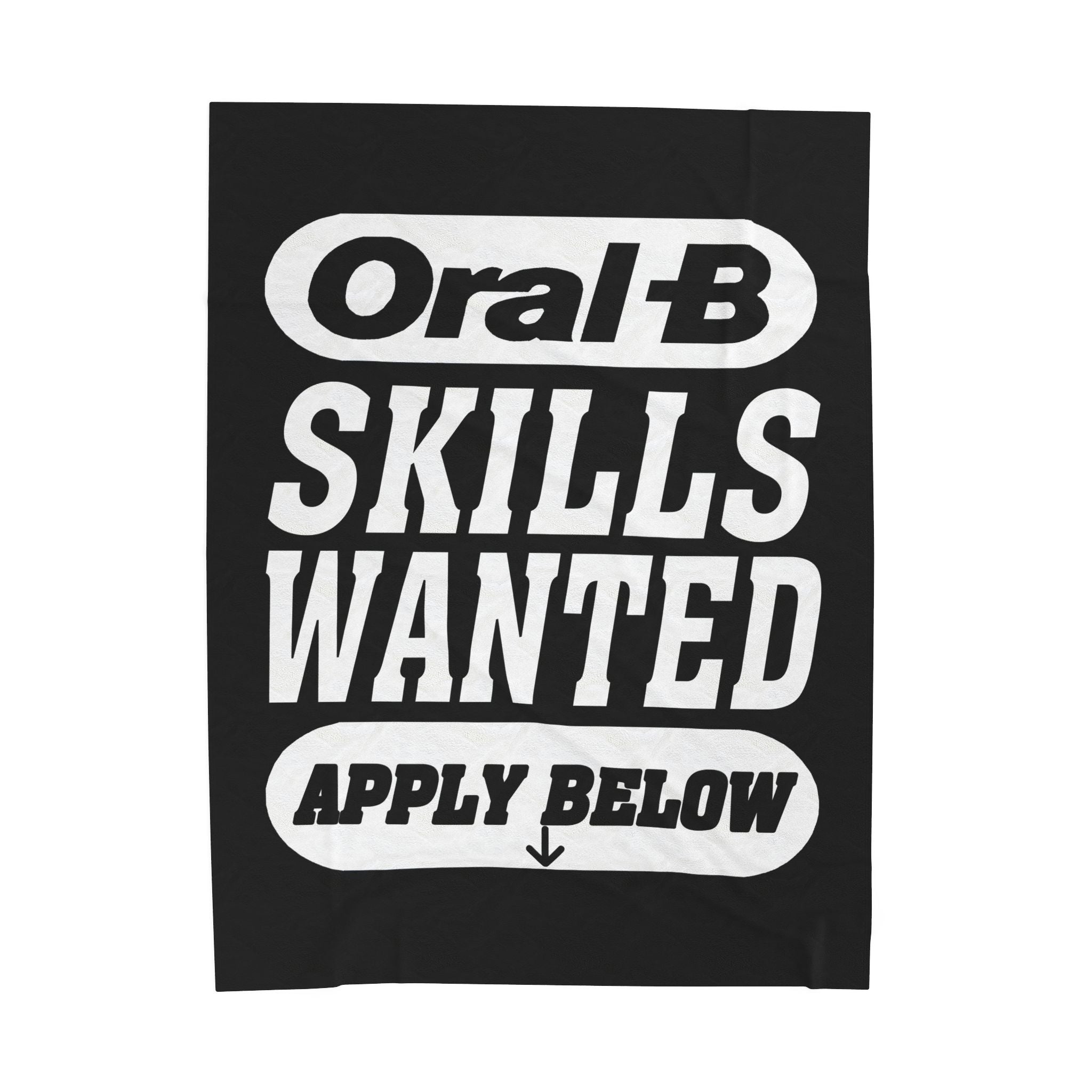 Oral-B Skills Wanted / Velveteen Plush Blanket