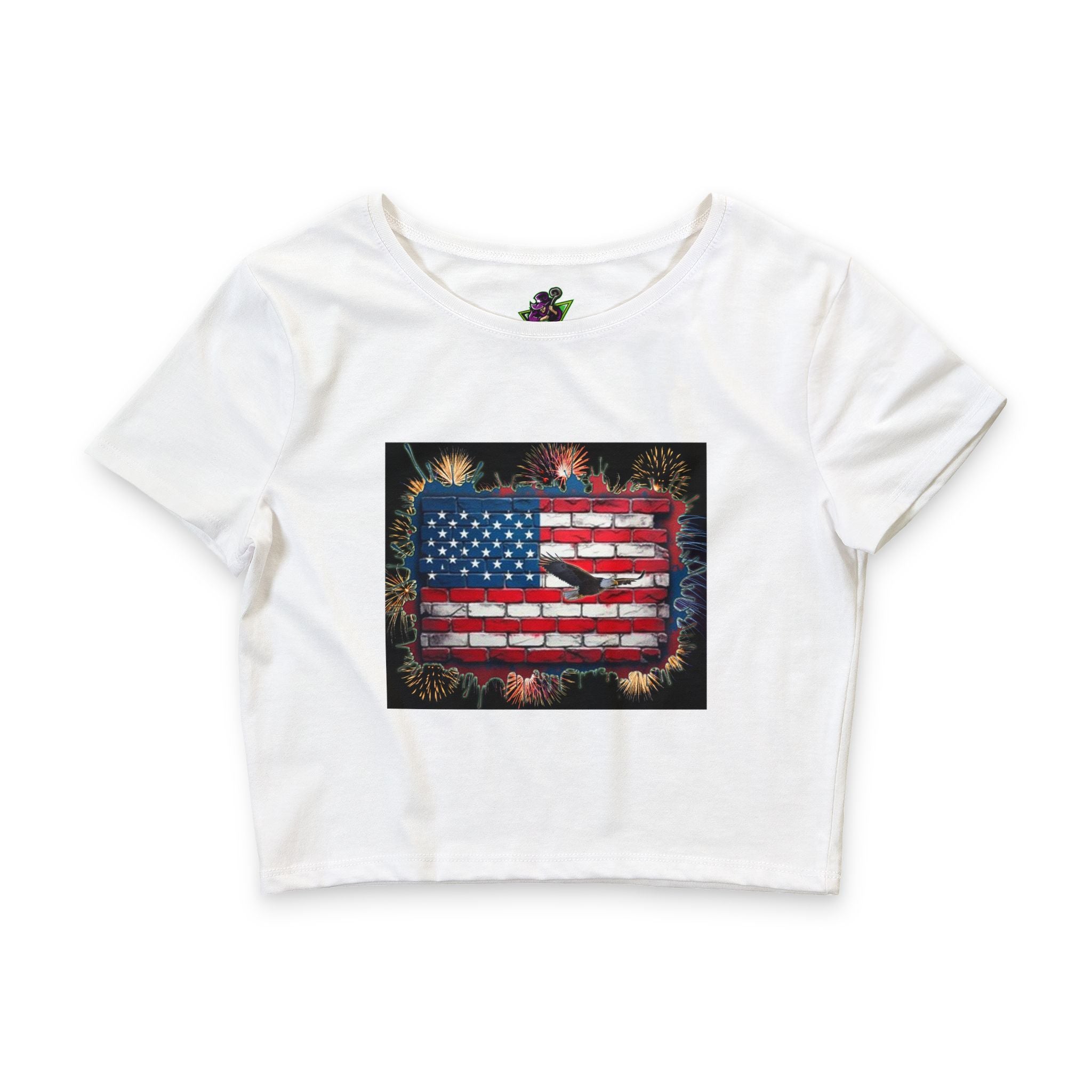 American Brick Flag Fireworks / Crop Tee