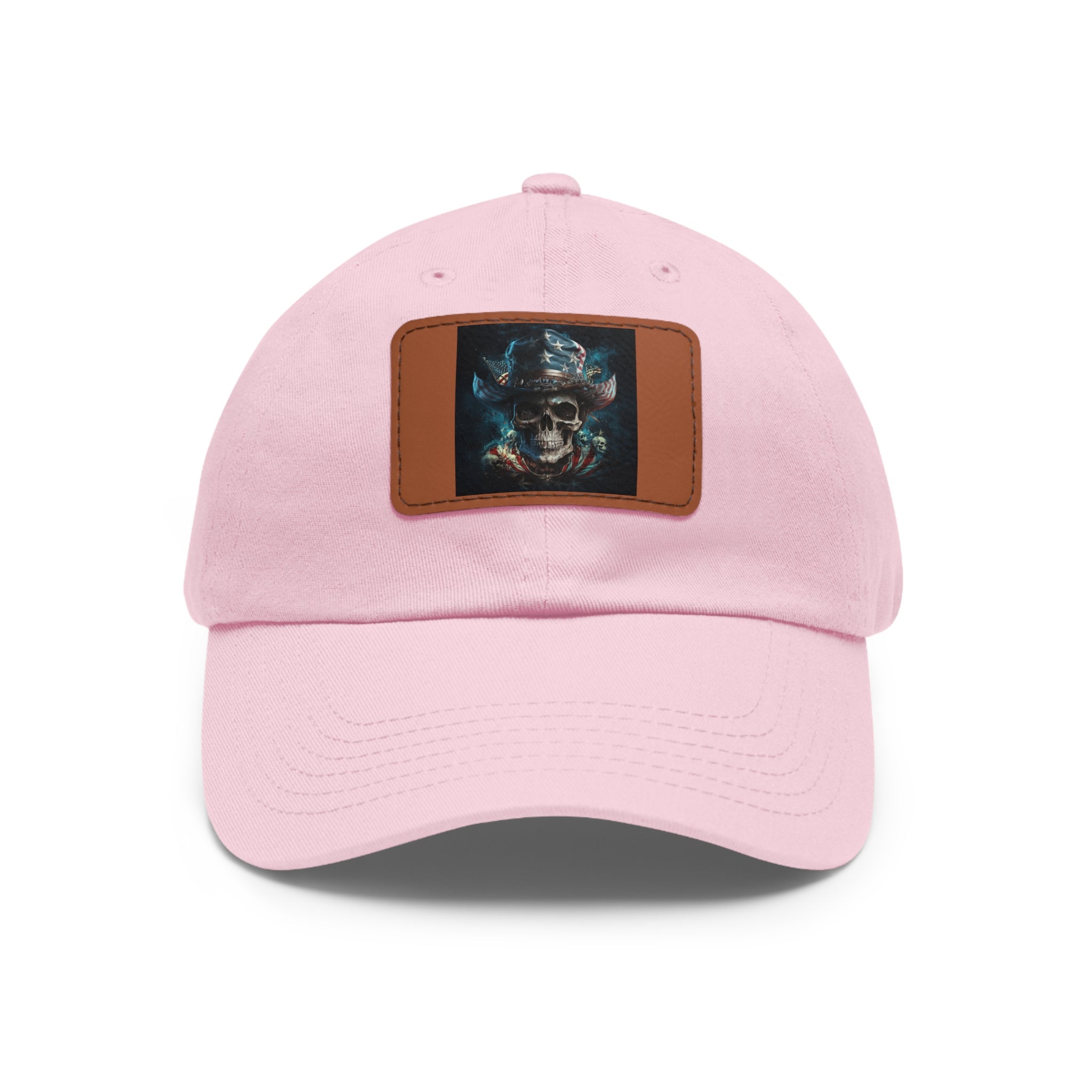 Skull Cowboy / Leather Patch Hat
