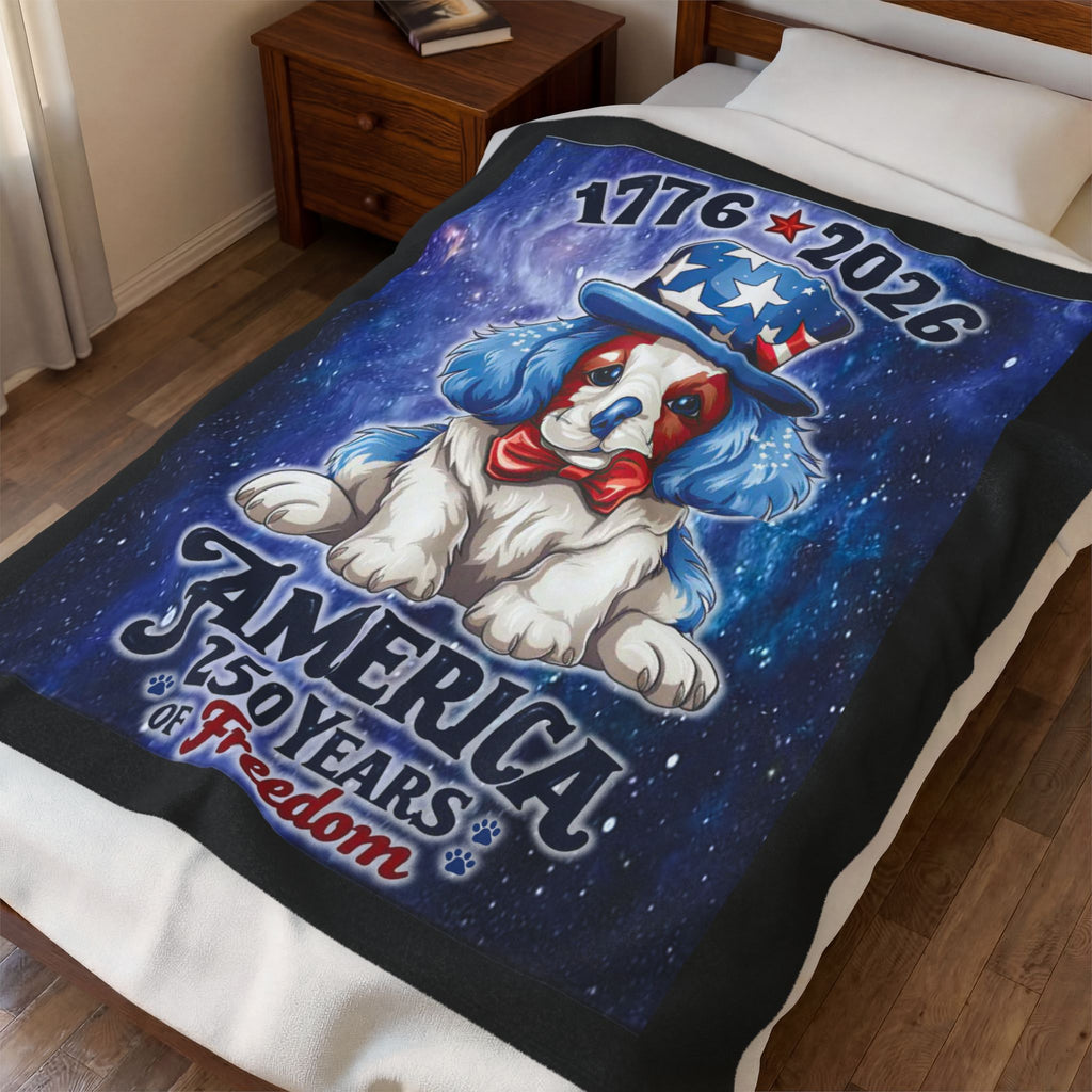 American Puppy 250th / Velveteen Plush Blanket