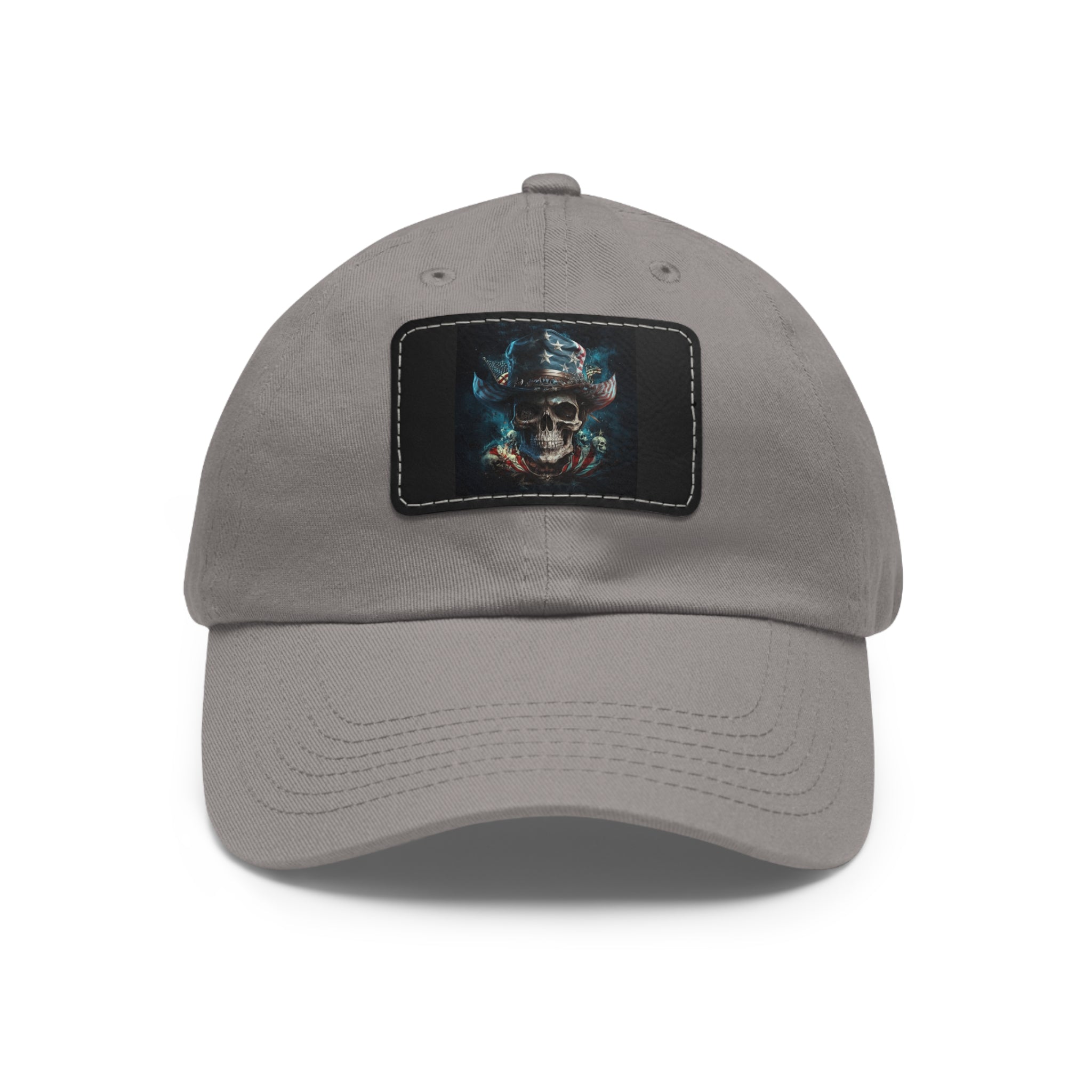 Skull Cowboy / Leather Patch Hat