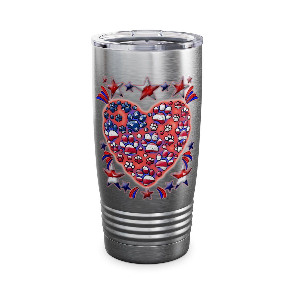Patriotic Dog Heart / Insulated Tumbler 20oz
