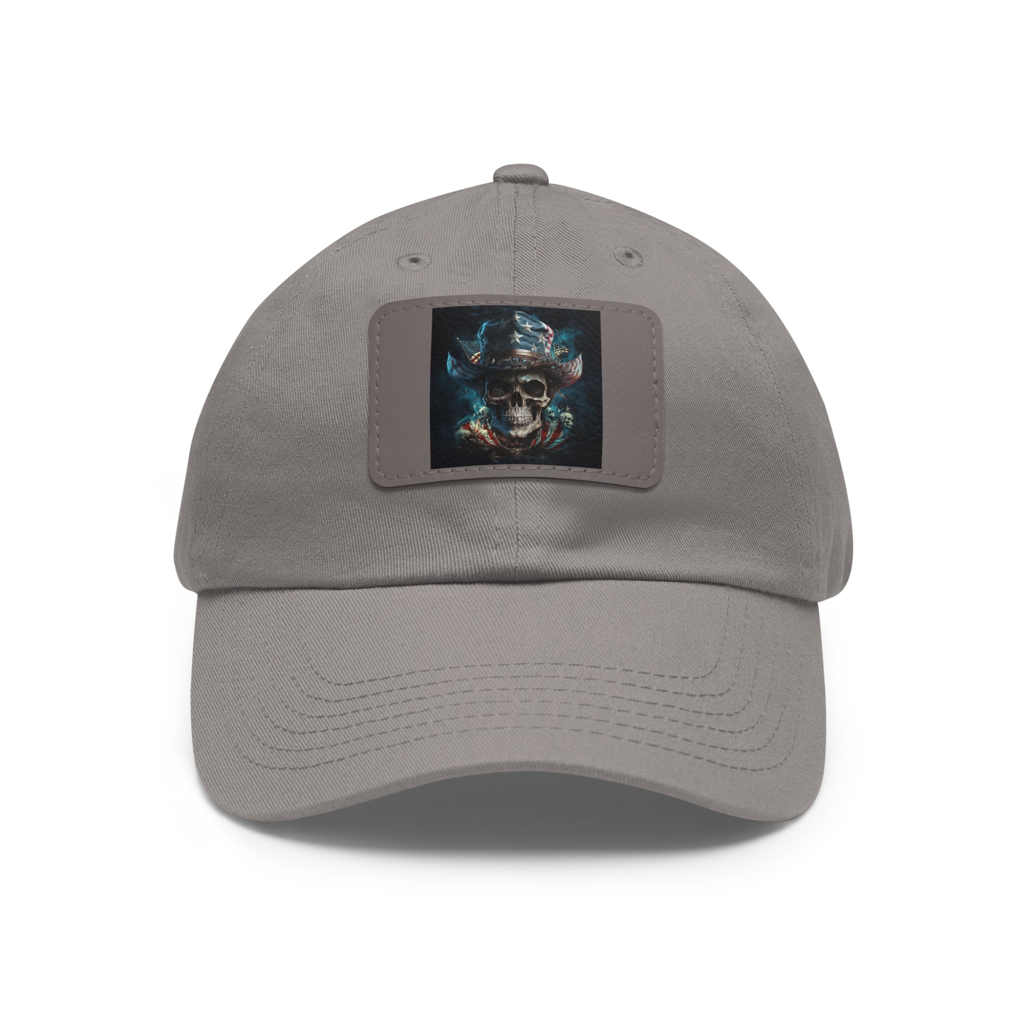 Skull Cowboy / Leather Patch Hat
