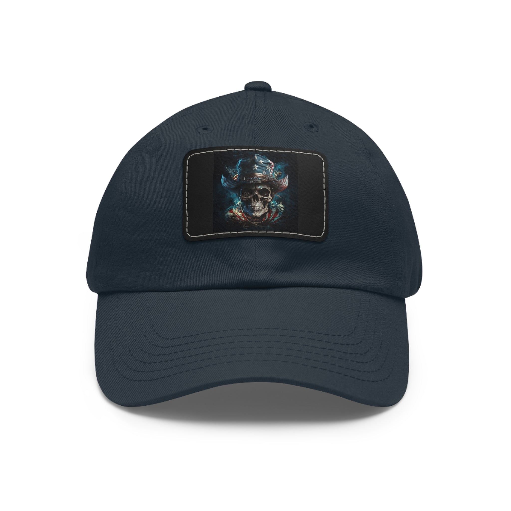 Skull Cowboy / Leather Patch Hat