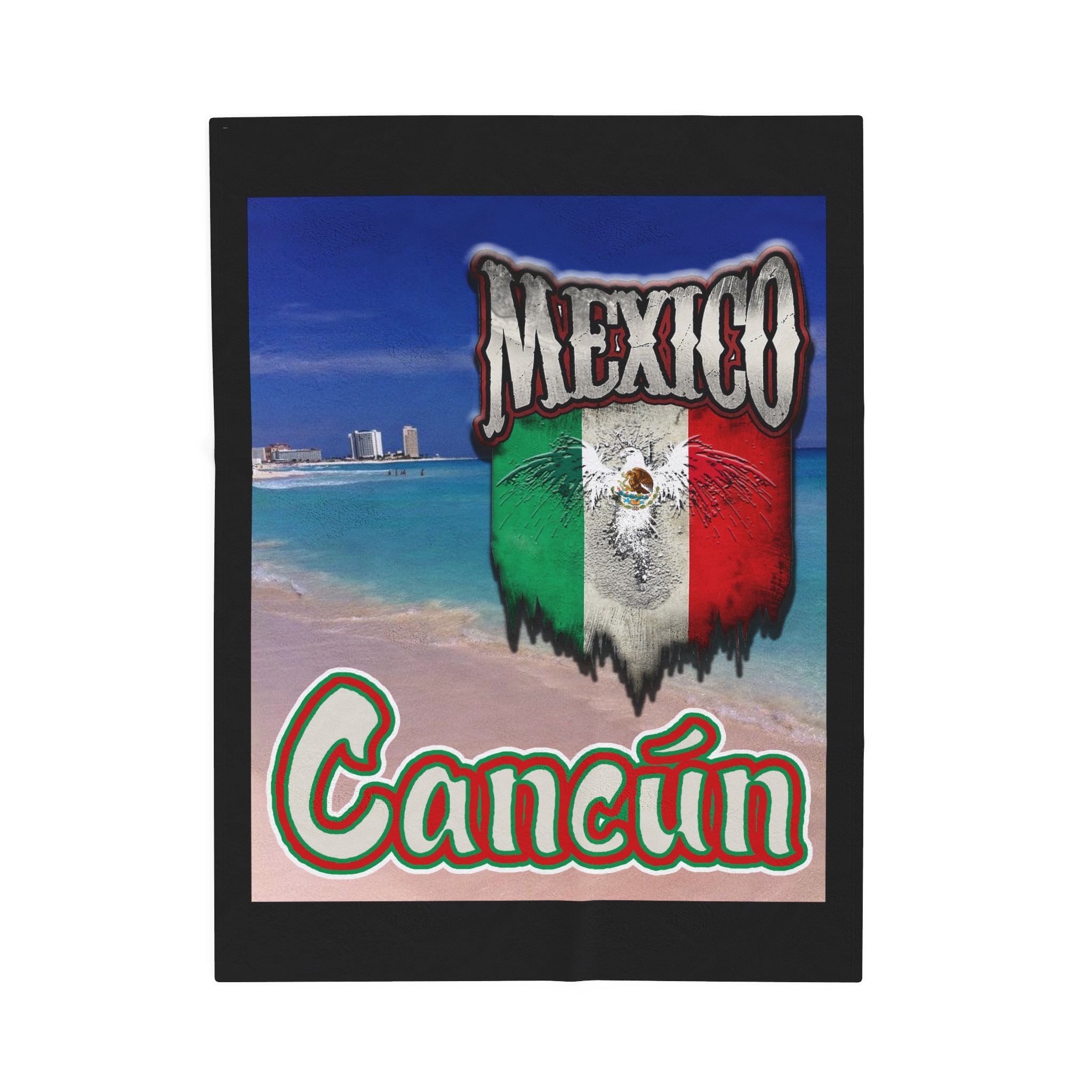 Cancún Mexico Beach / Velveteen Plush Blanket