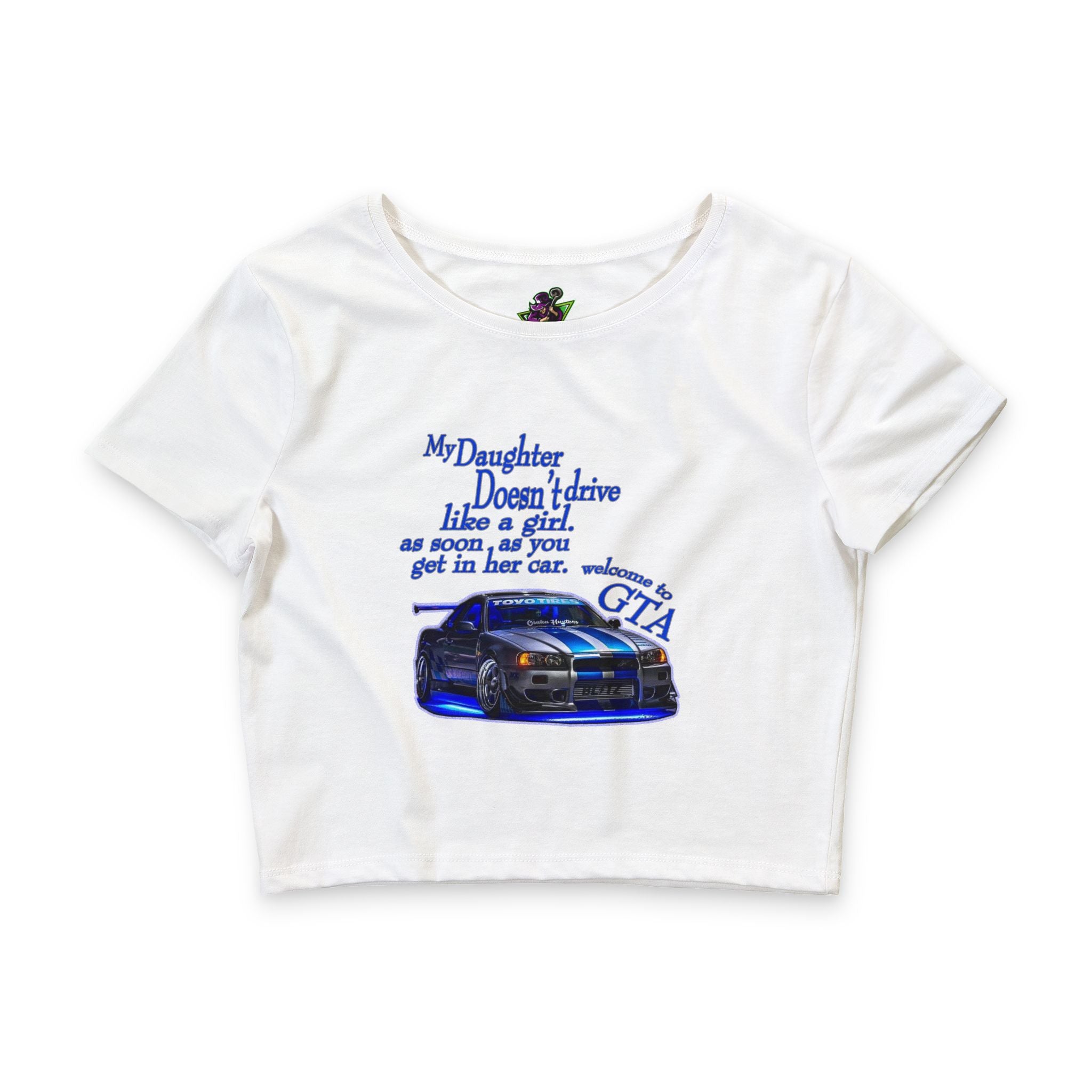 My Daughter Doesn’t Drive Blue /Crop Tee