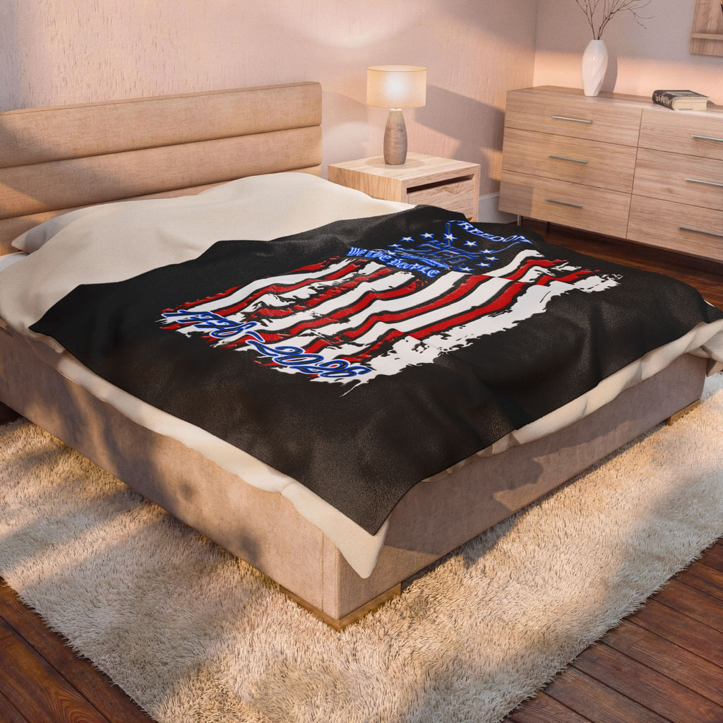 250th Anniversary Flag / Velveteen Plush Blanket