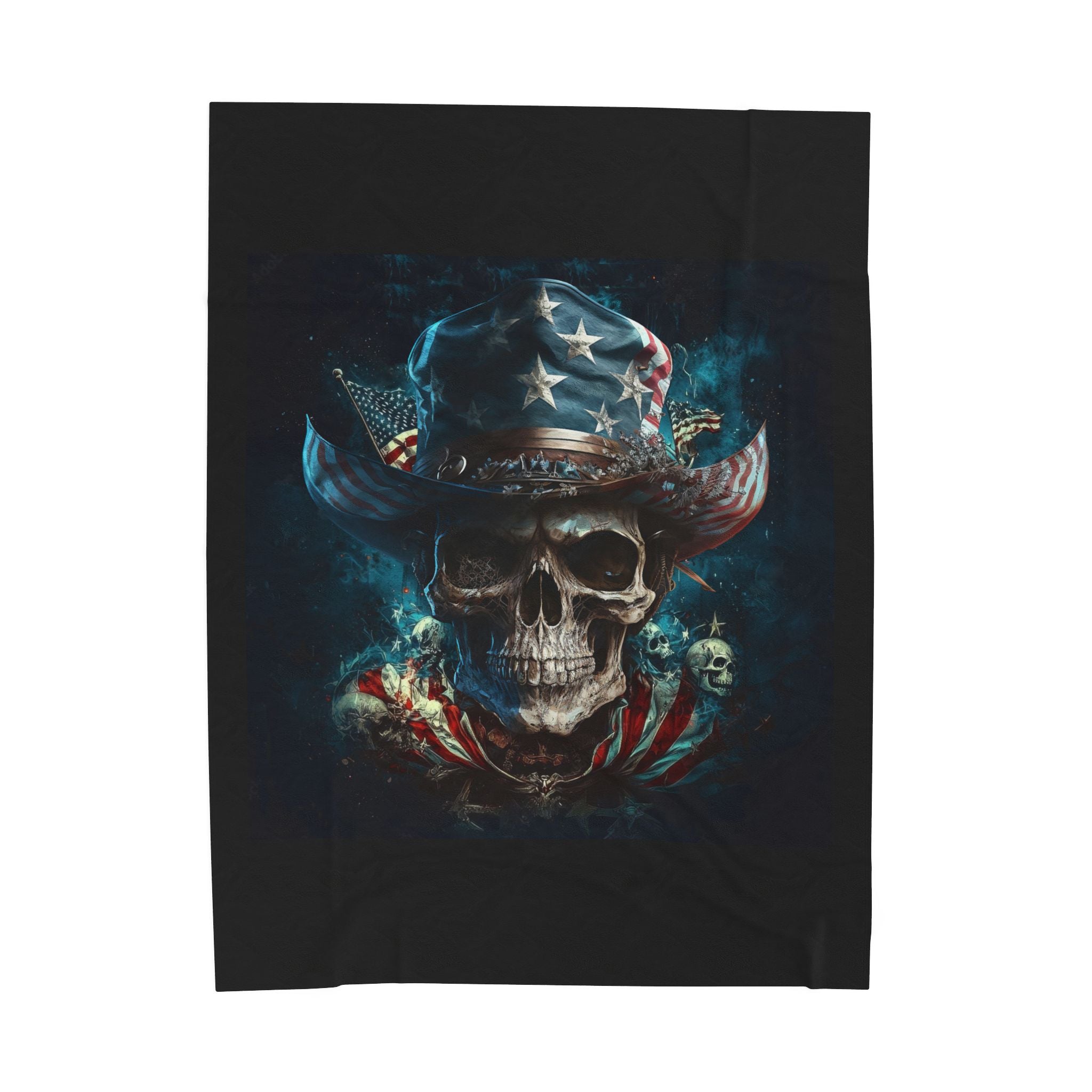 Skull Cowboy / Velveteen Plush Blanket