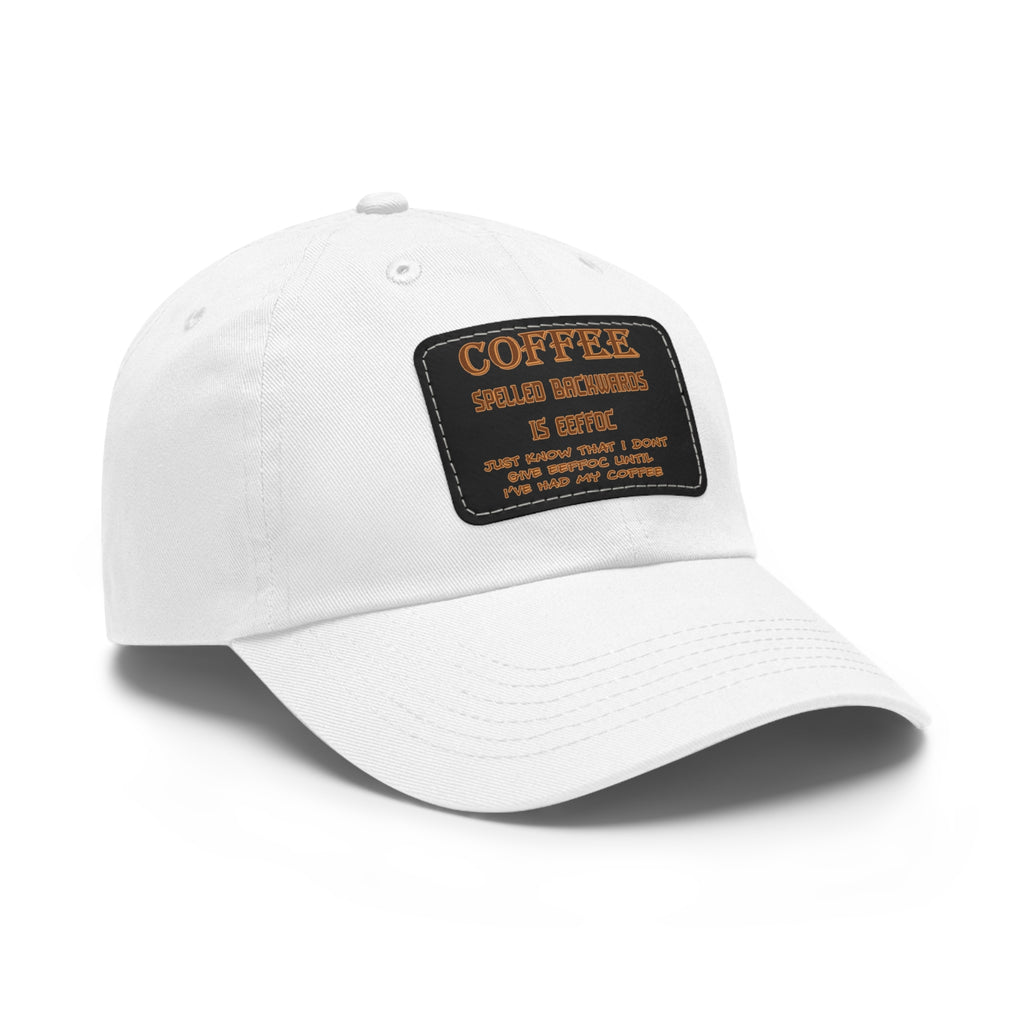 Coffee Spelled Backwards Is EEFFOC/ Leather Patch