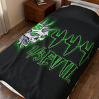 2/3 Evil Punk Skull / Velveteen Plush Blanket