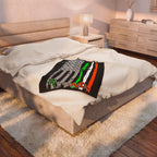 American / Ireland Flag / Velveteen Plush Blanket