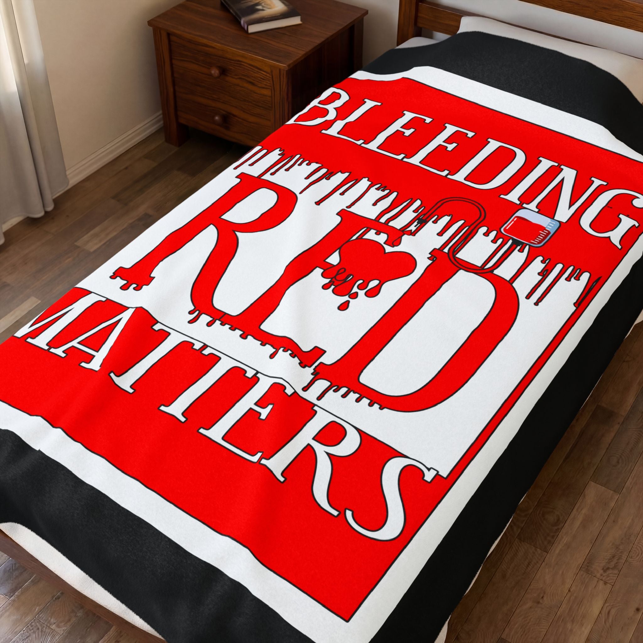 Bleeding Red Matters / Velveteen Plush Blanket
