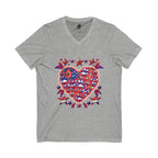 Patriotic Dog Heart / V-Neck Tee