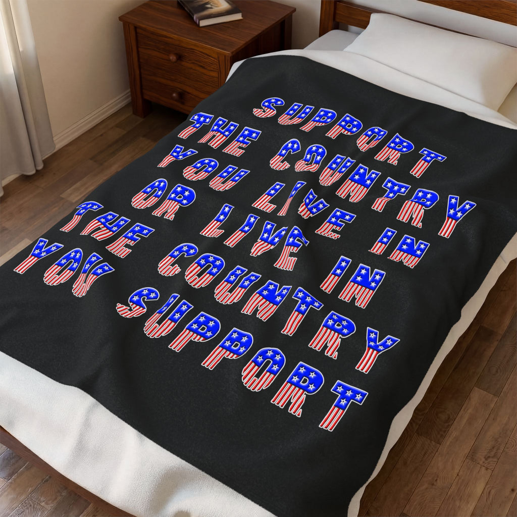 Support the Country / Velveteen Plush Blanket