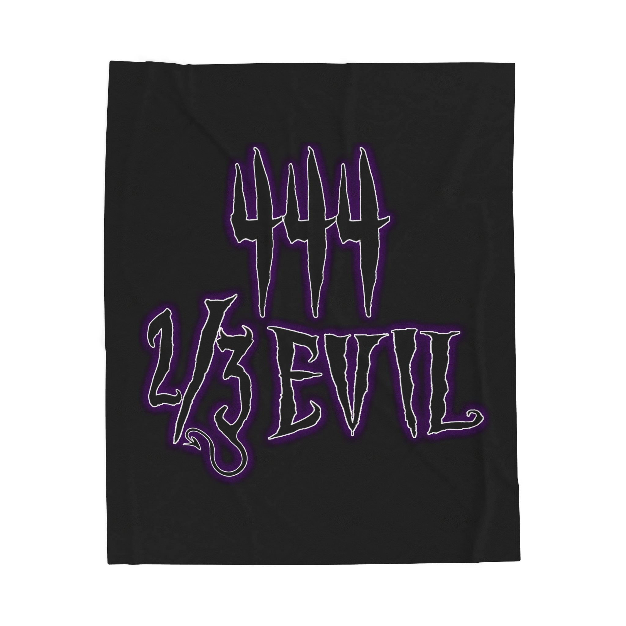 2/3 Evil Gothic Purple Script / Velveteen Plush Blanket