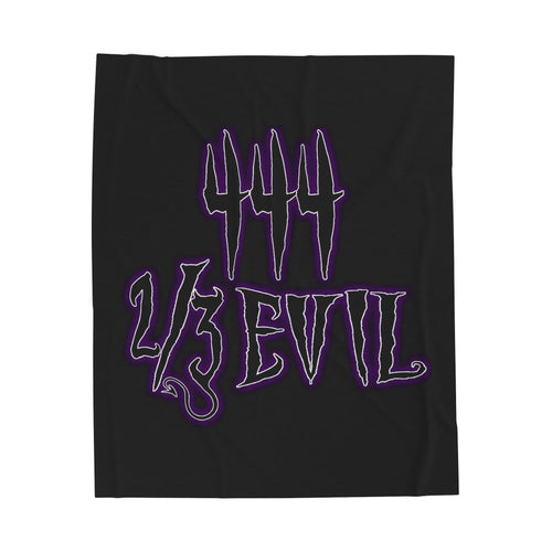 2/3 Evil Gothic Purple Script / Velveteen Plush Blanket