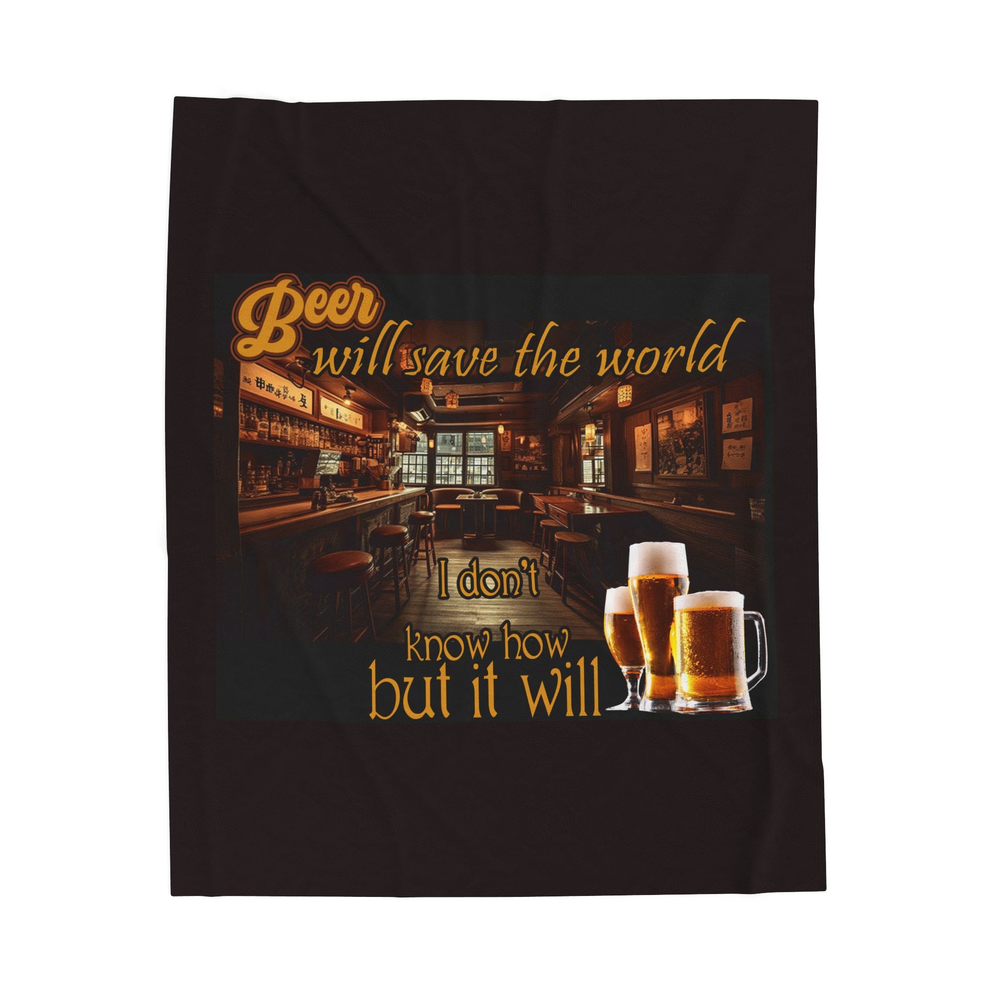 Beer Will Save The World / Velveteen Plush Blanket