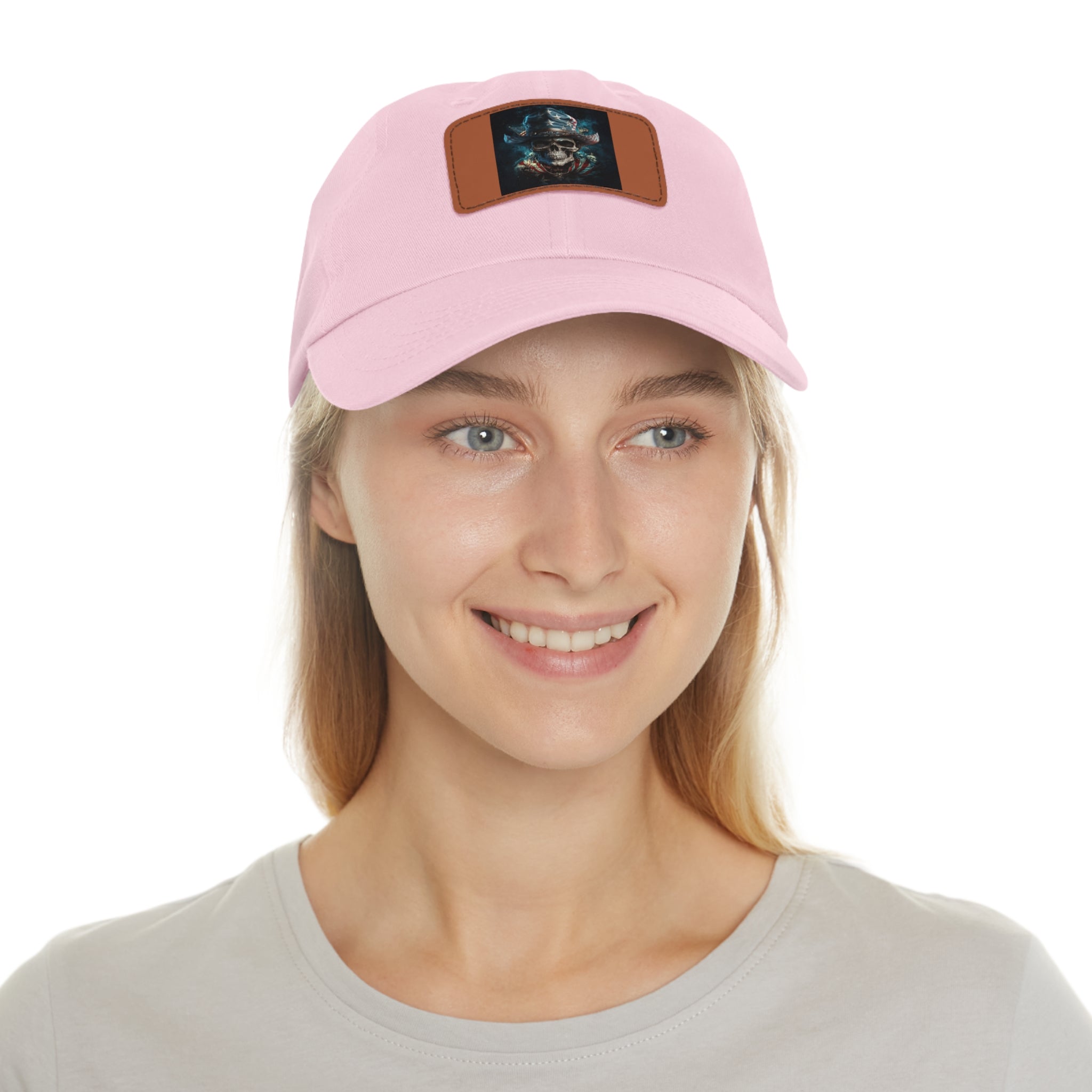 Skull Cowboy / Leather Patch Hat