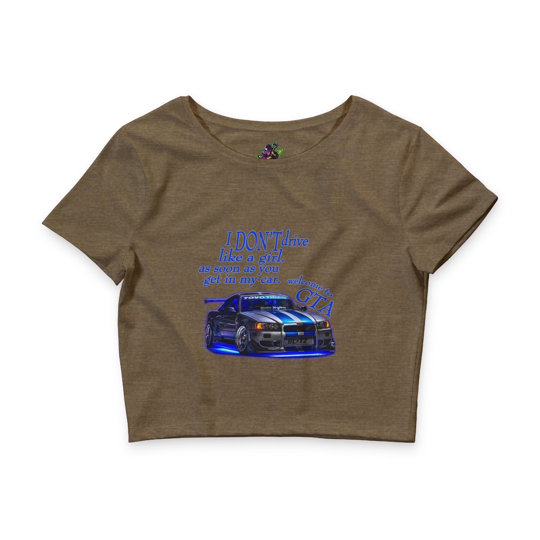 I Don't Drive Blue /Crop Tee